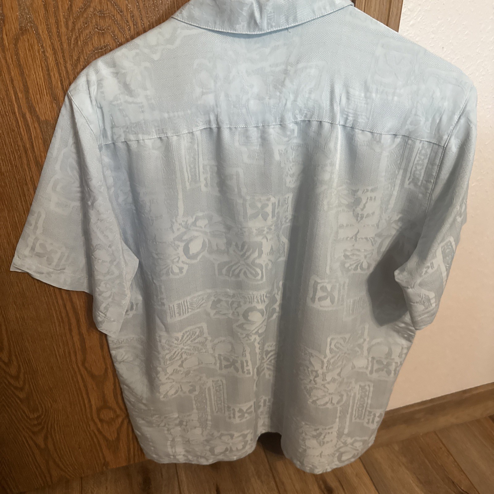 Batik Bay Short Sleeve Rayon Shirt Medium Seafoam Green Tropical Vacation