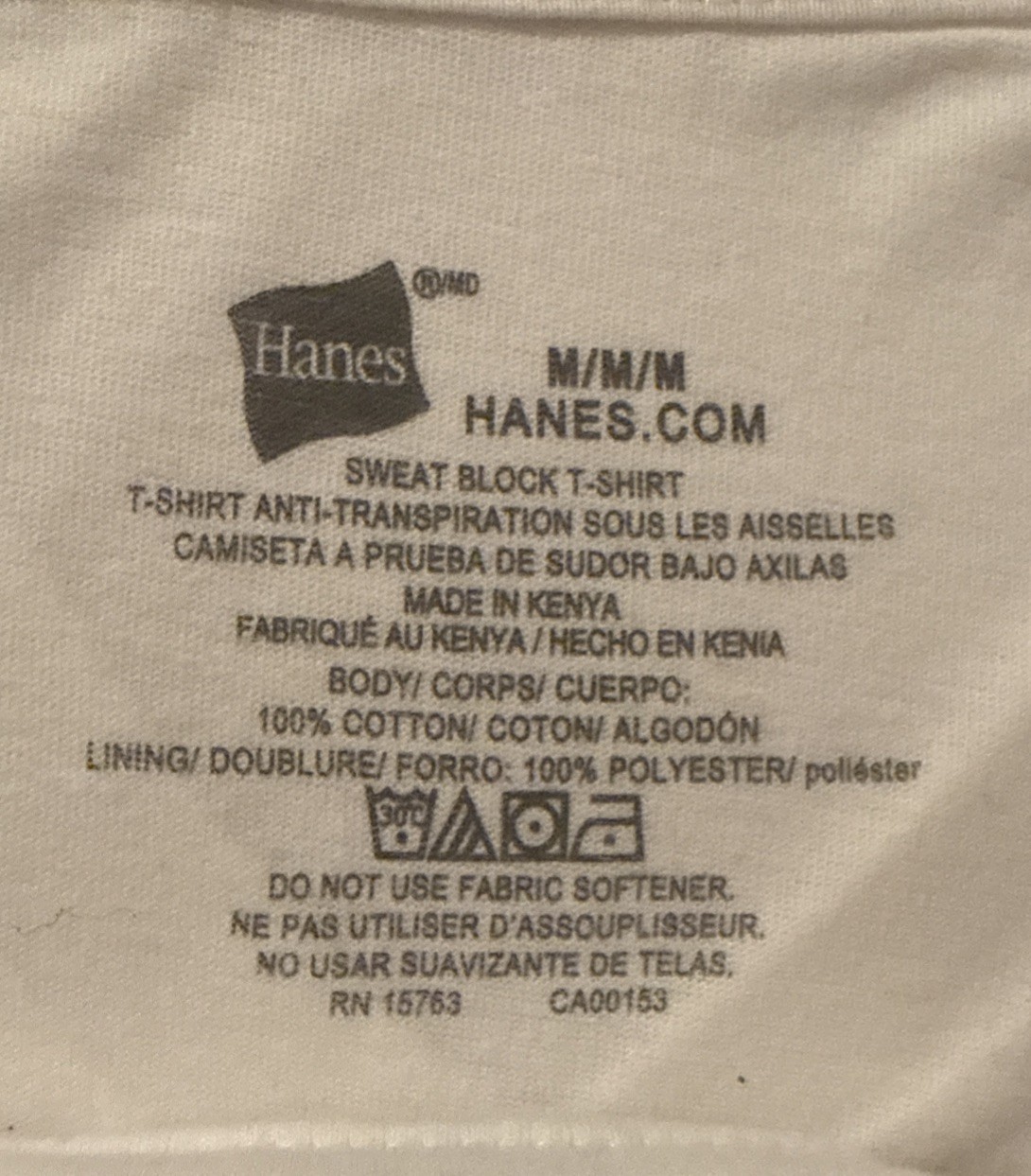 NEW No Packaging Hanes 3 Pack Sweat Block Tee Shirts V-Neck White Size M 38- 40