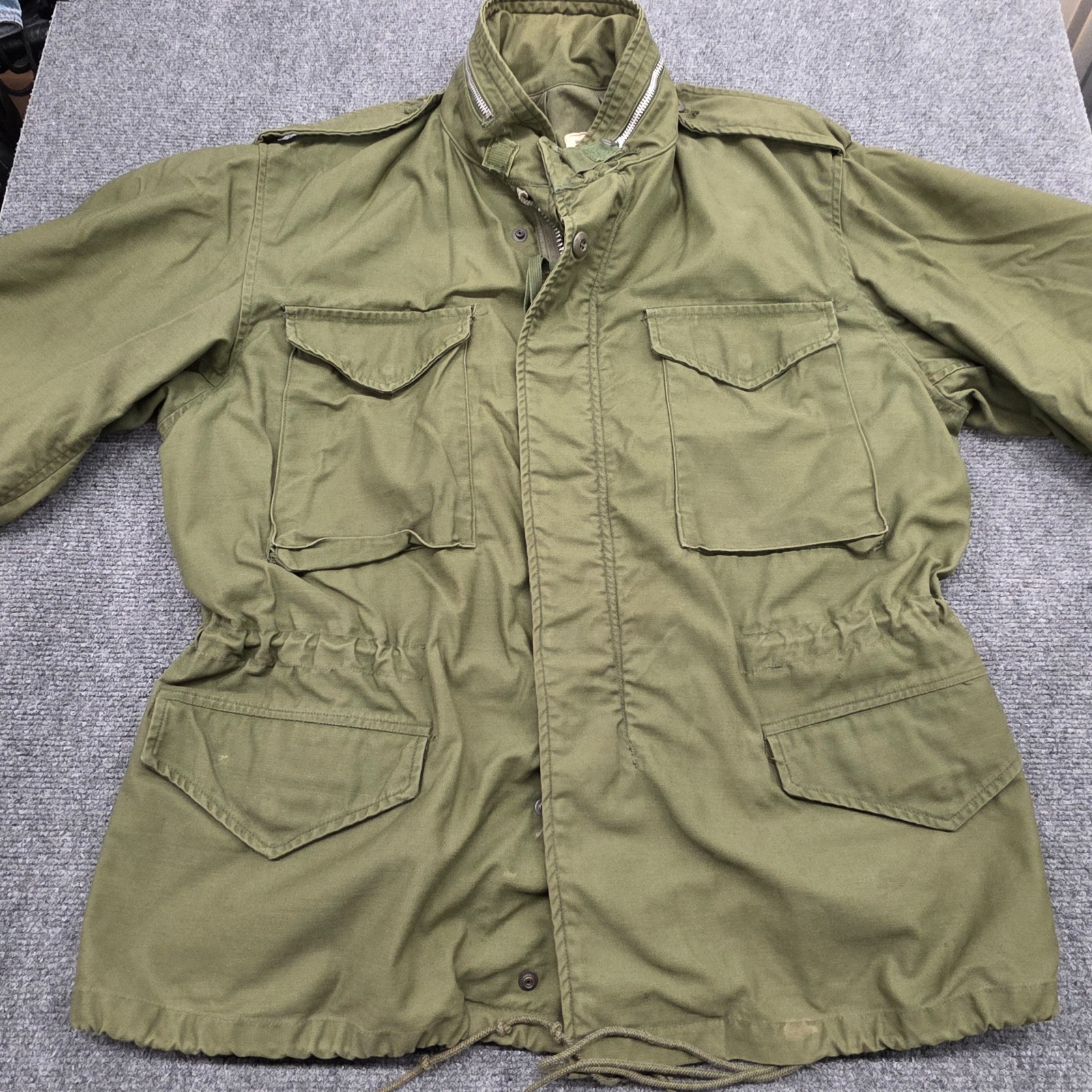 OG-107 Vtg 60s M65 Field Jacket Vietnam Era Army Coat Men Green – SHORT LARGE