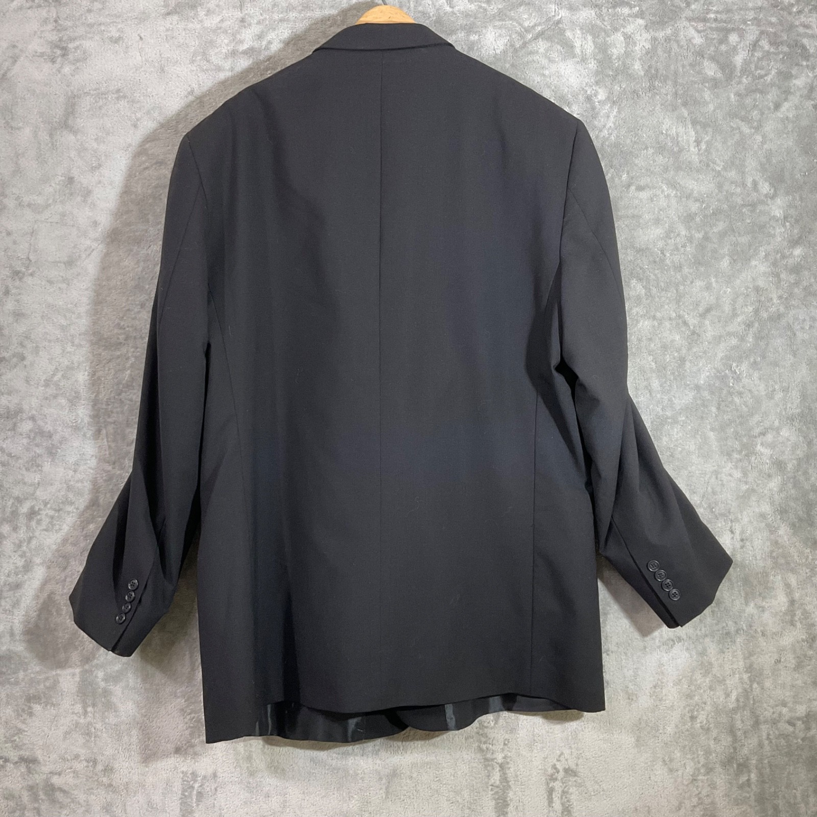 Gianco Polo Blazer Mens 48L Super 140s Wool Suit Jacket Only Black 3 Button