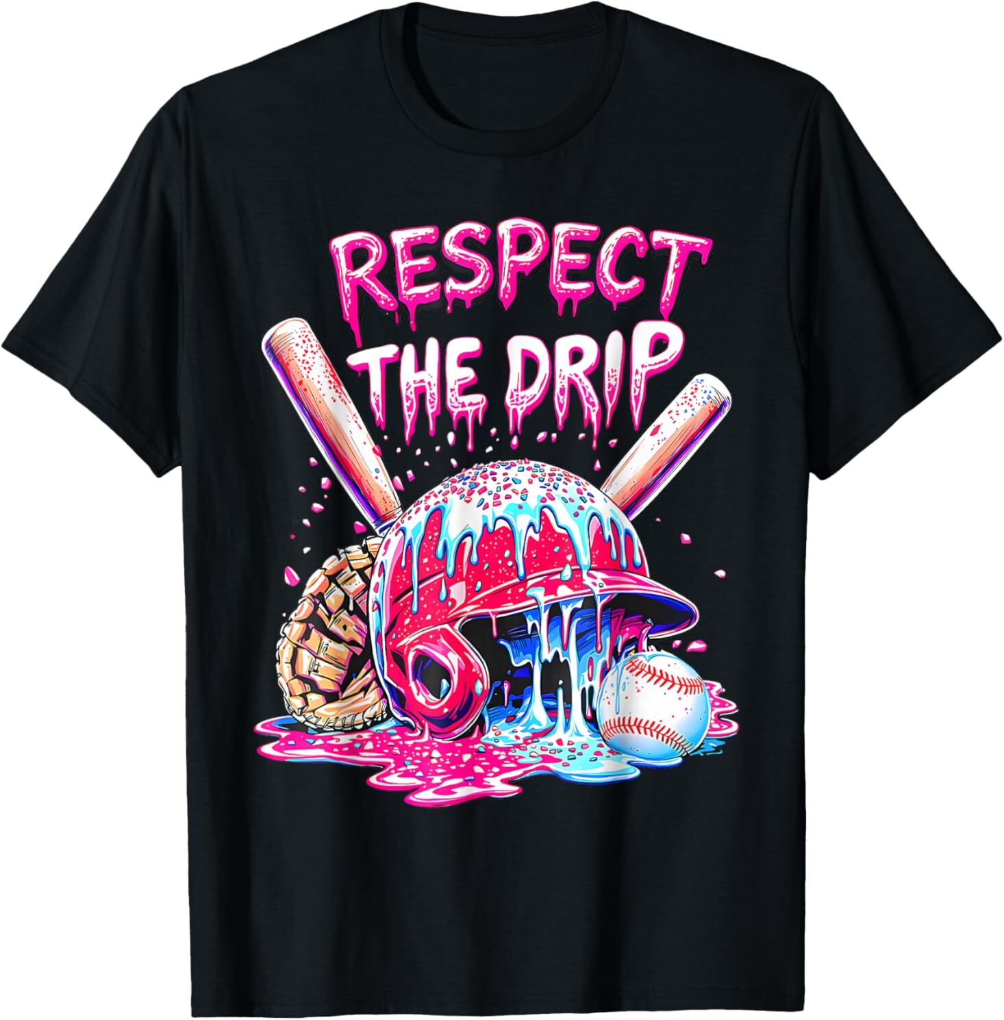 Cool Sport Baseball Home Plate Drip With Sprinkles Drip T-Shirt