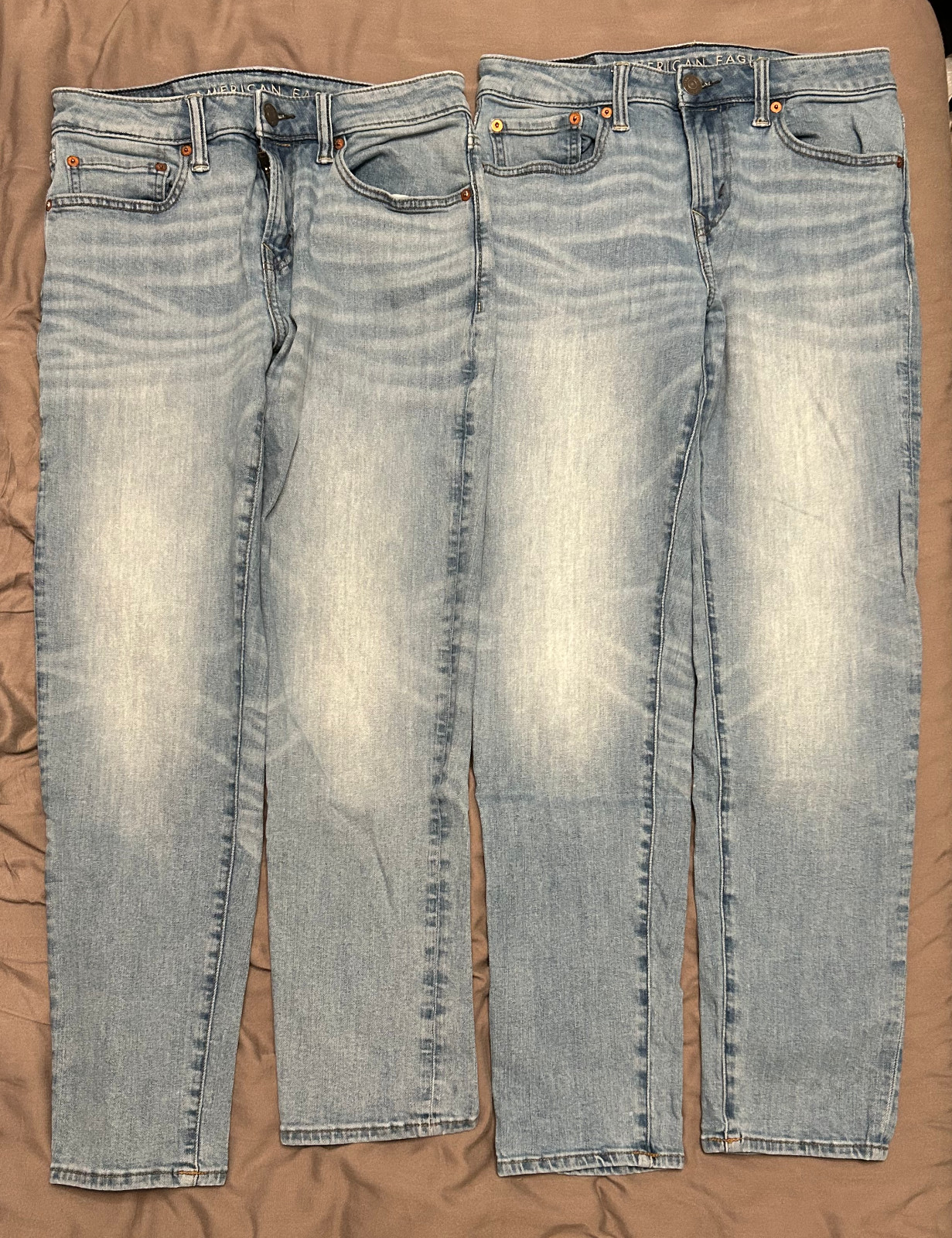 American Eagle Men’s 28×30 AirFlex+ Jeans Light Blue Good Condition x2