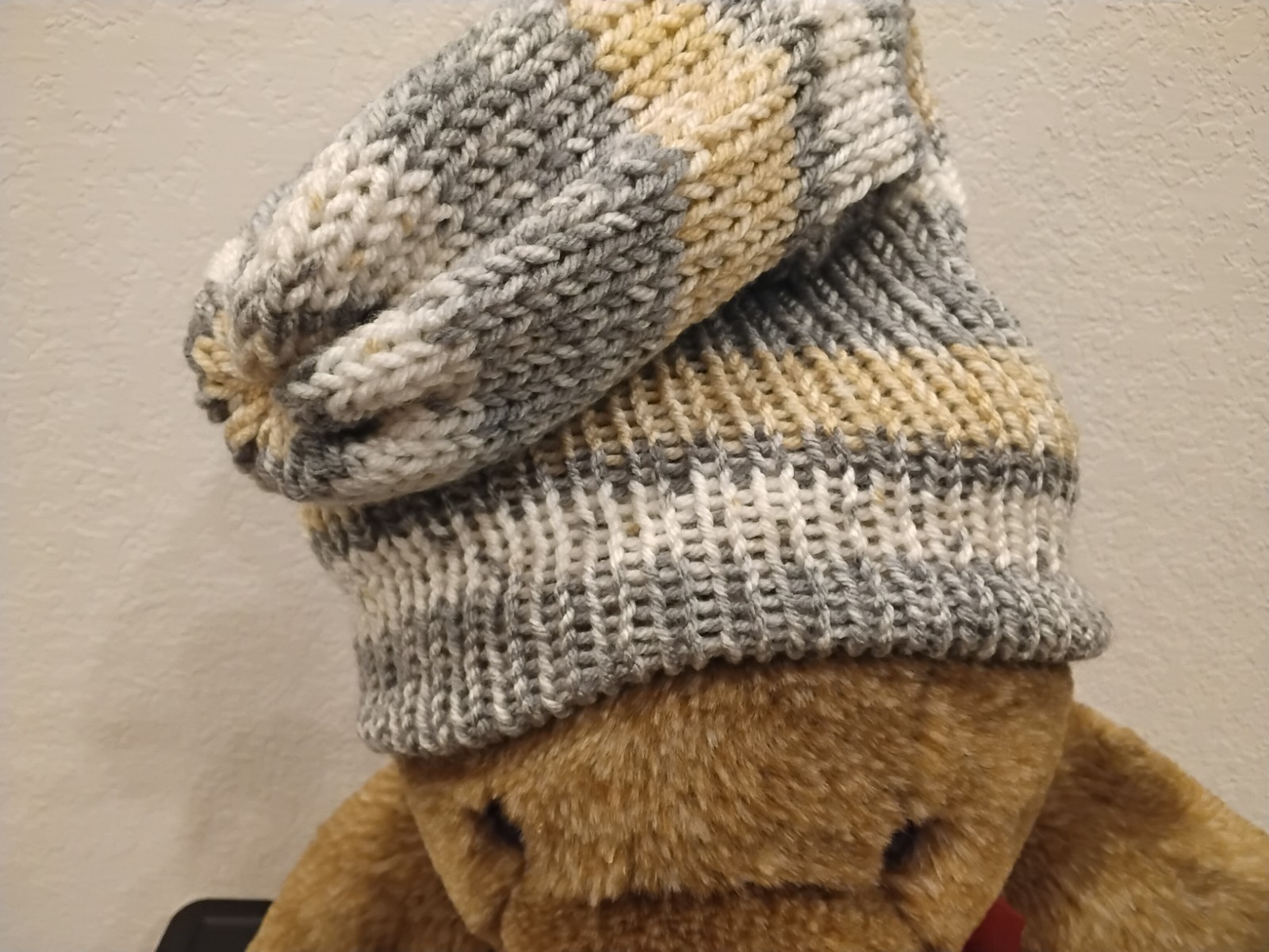 Warm Winter Reversible 2-layer Slouch Hat Beanie Gray, Tan, Large, One Size
