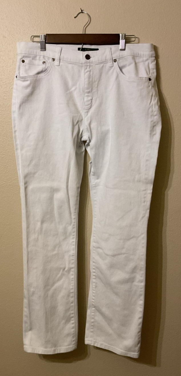 LRL Lauren Jeans Co Ralph Lauren Jeans Womens White Classic Straight Size 12 GUC