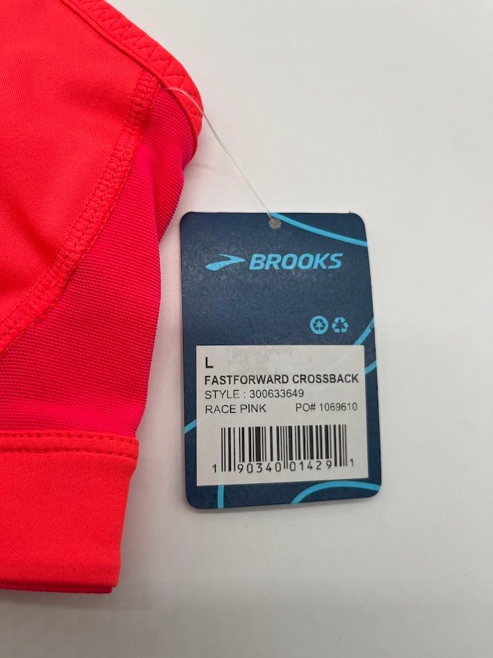 Brooks FastForward Womens Sports Bra Large Pink Crossback Running