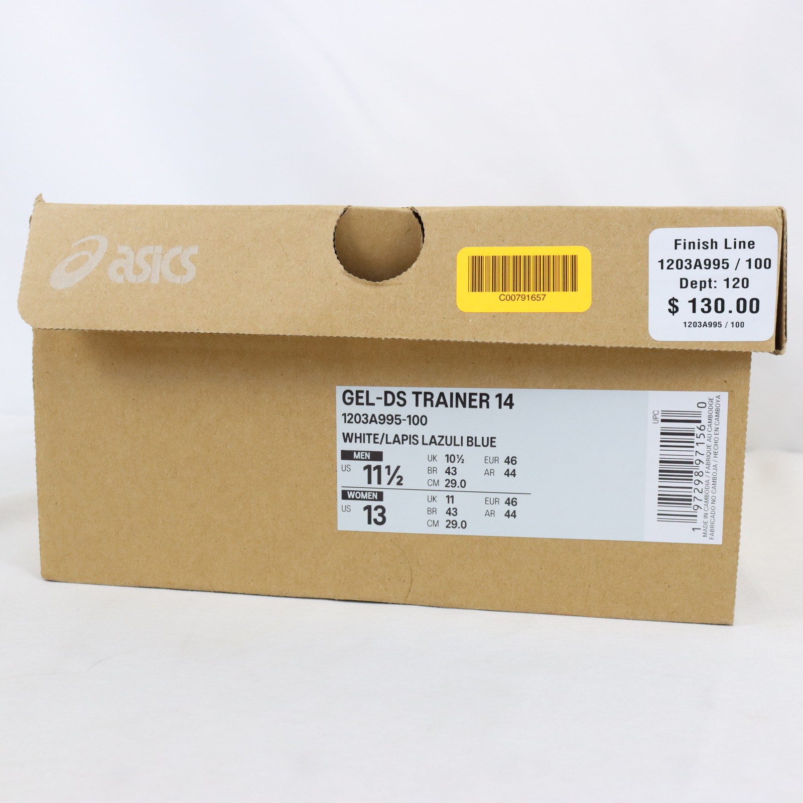 Asics GEL-DS Trainer 14 Sneakers In White/Lapis Lazuli Men’s 11.5 (1203A995-100)