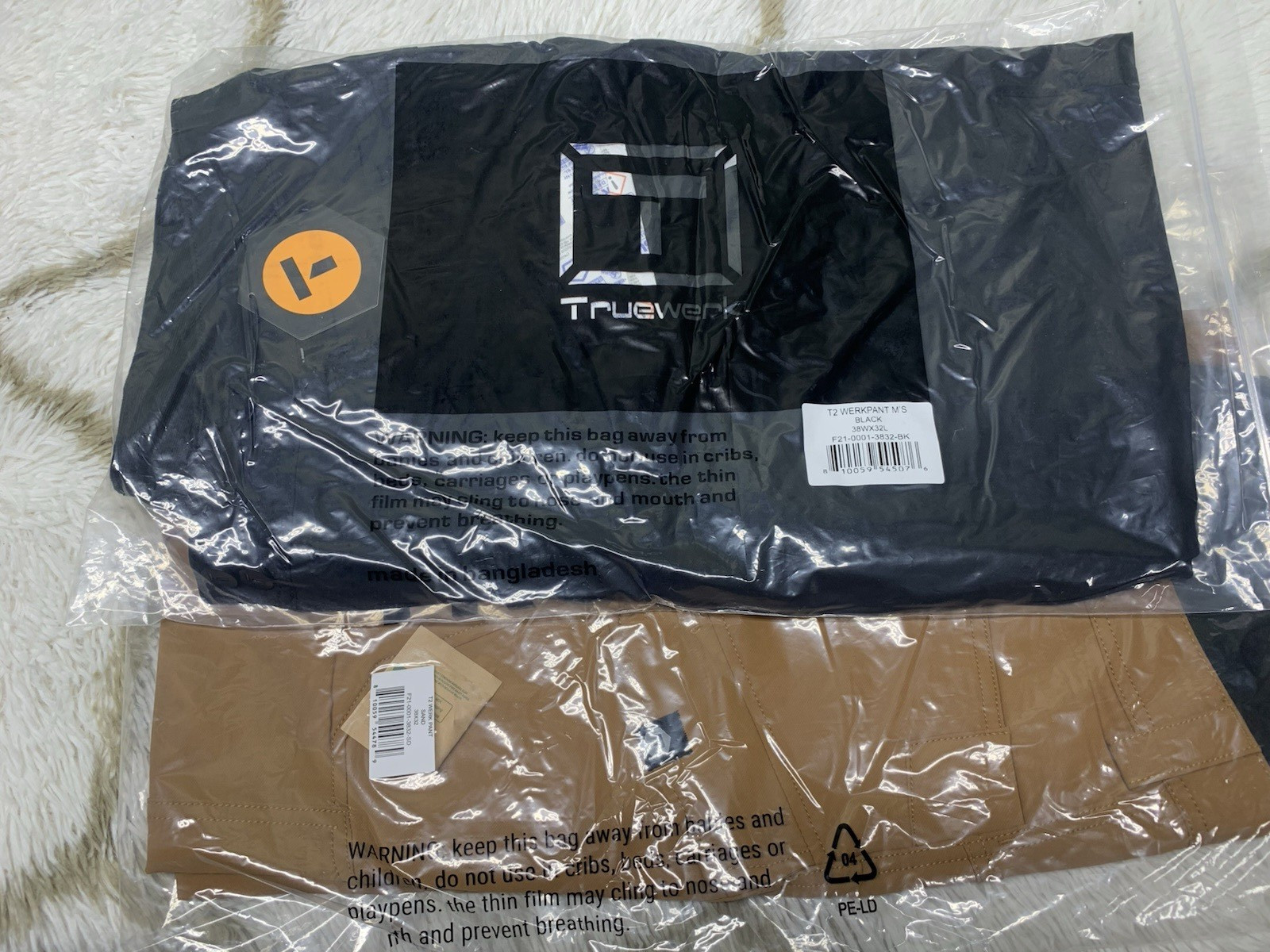 *BrandNew*2 Pairs Of Truewerk T2 Werkpant Black+Sand 38×32 $99 Retail Price Each