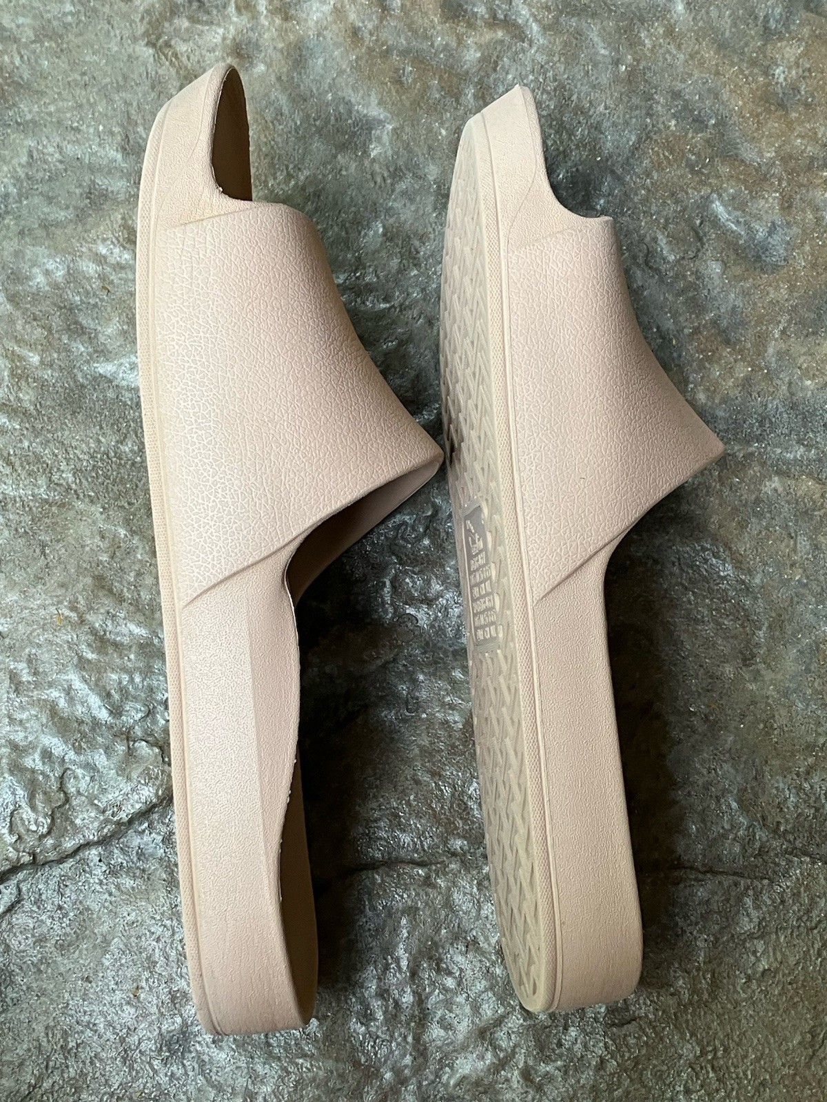 Archies Slide Sandals Womens 8 Tan Nude Comfort Slip On Orthotic Arch Pool Beach