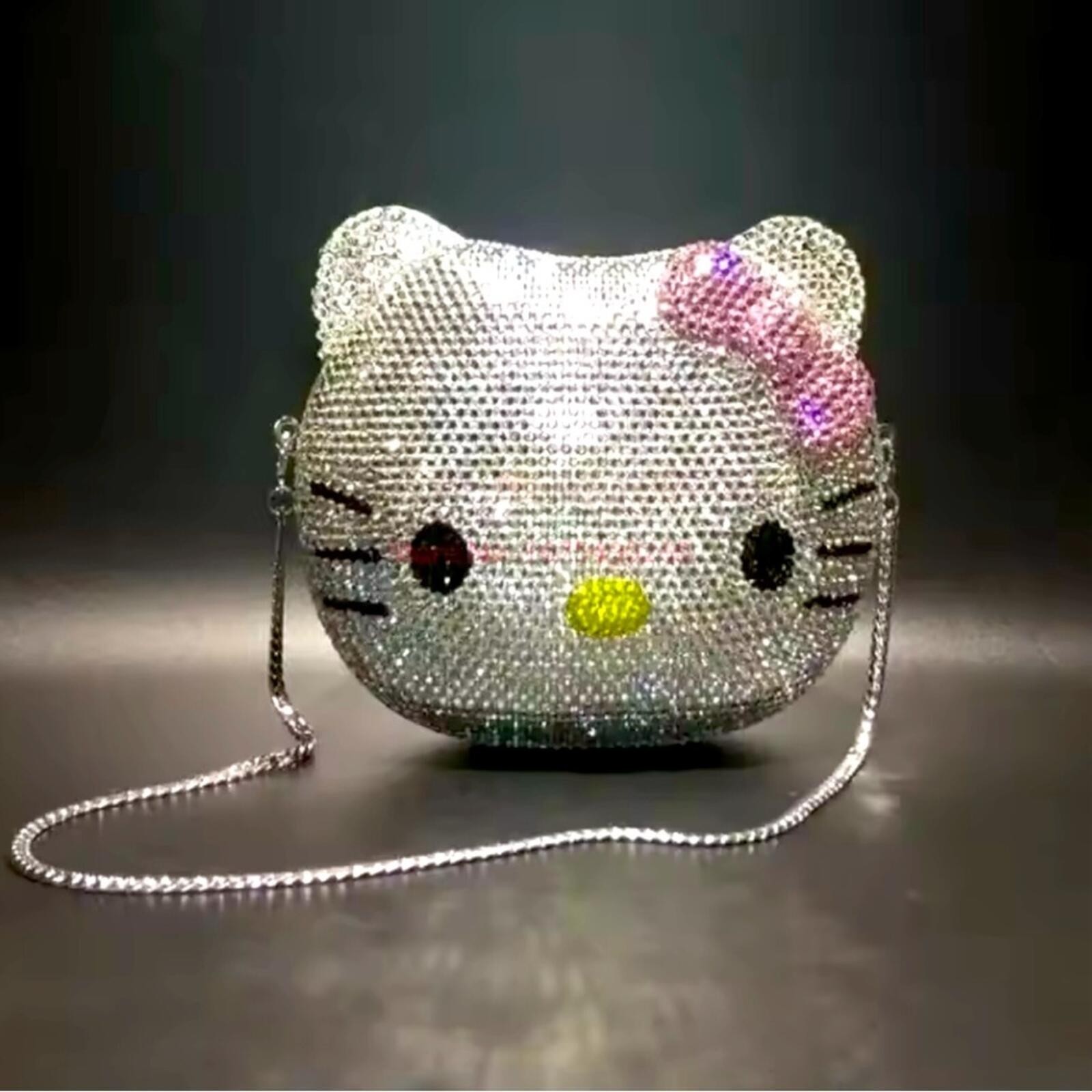 Rhinestone Bling Hello Kitty Diamond Handbag Clutch Purse Women’s Fashion