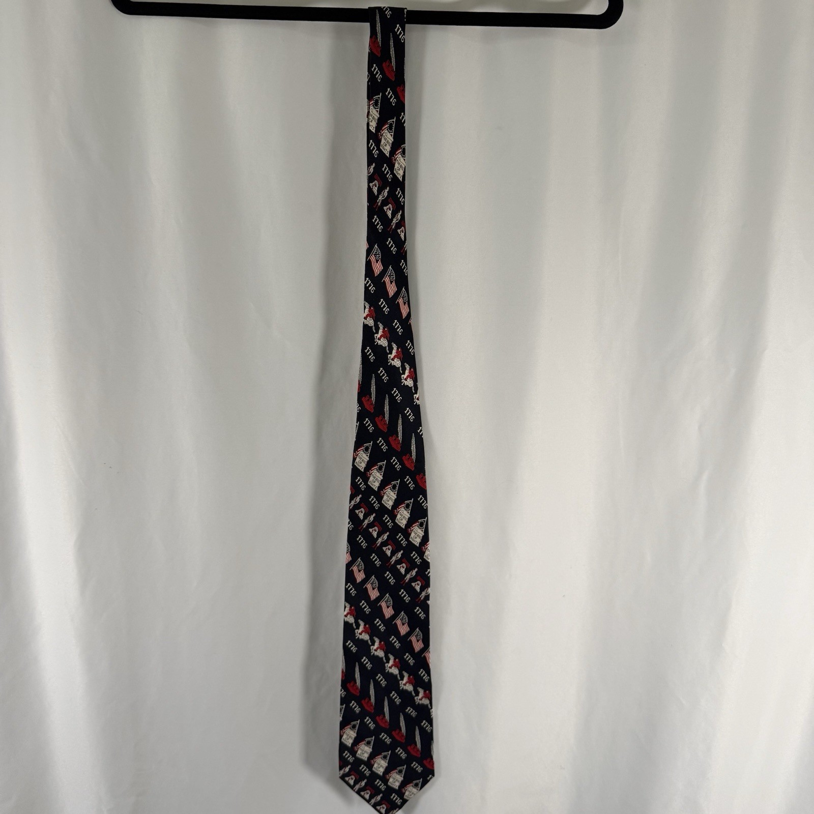 1776 Tie Museum Artifacts Silk Tie Men’s 60″ Blue 4th of July 4″ Wide