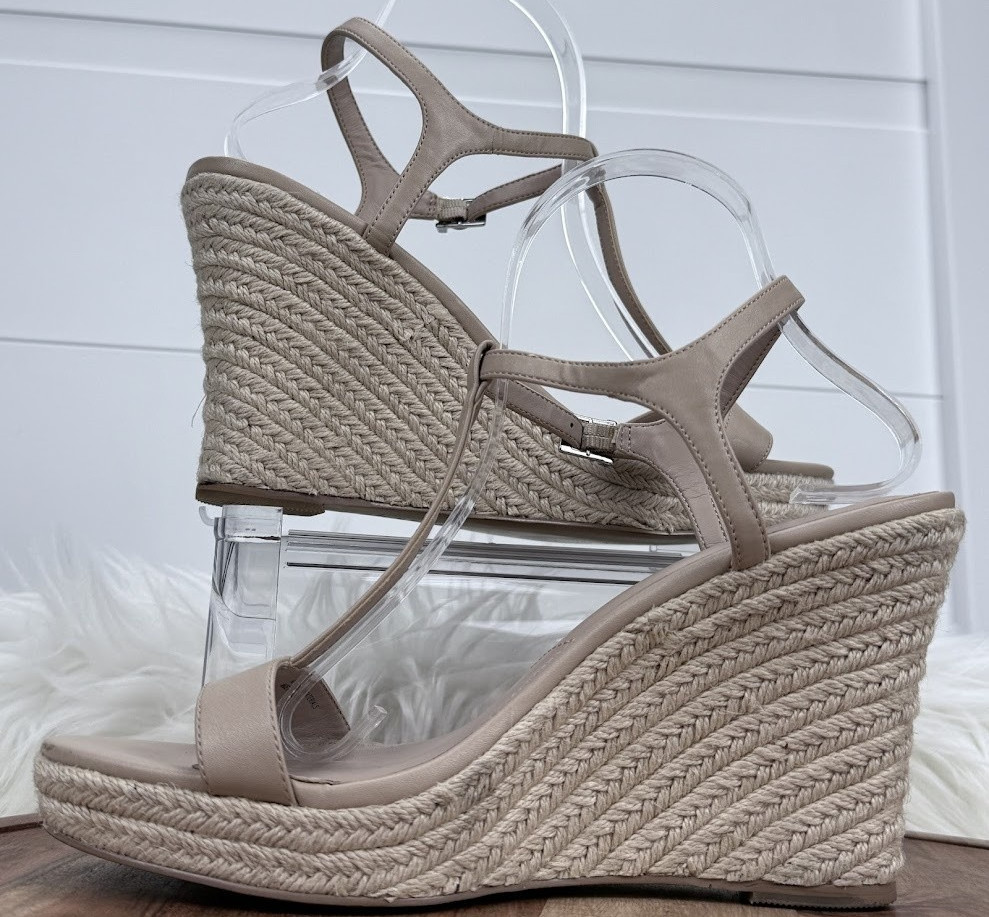 Charles by Charles David Shoes Womens Size 10M Beige Espadrille Wedge Sandals