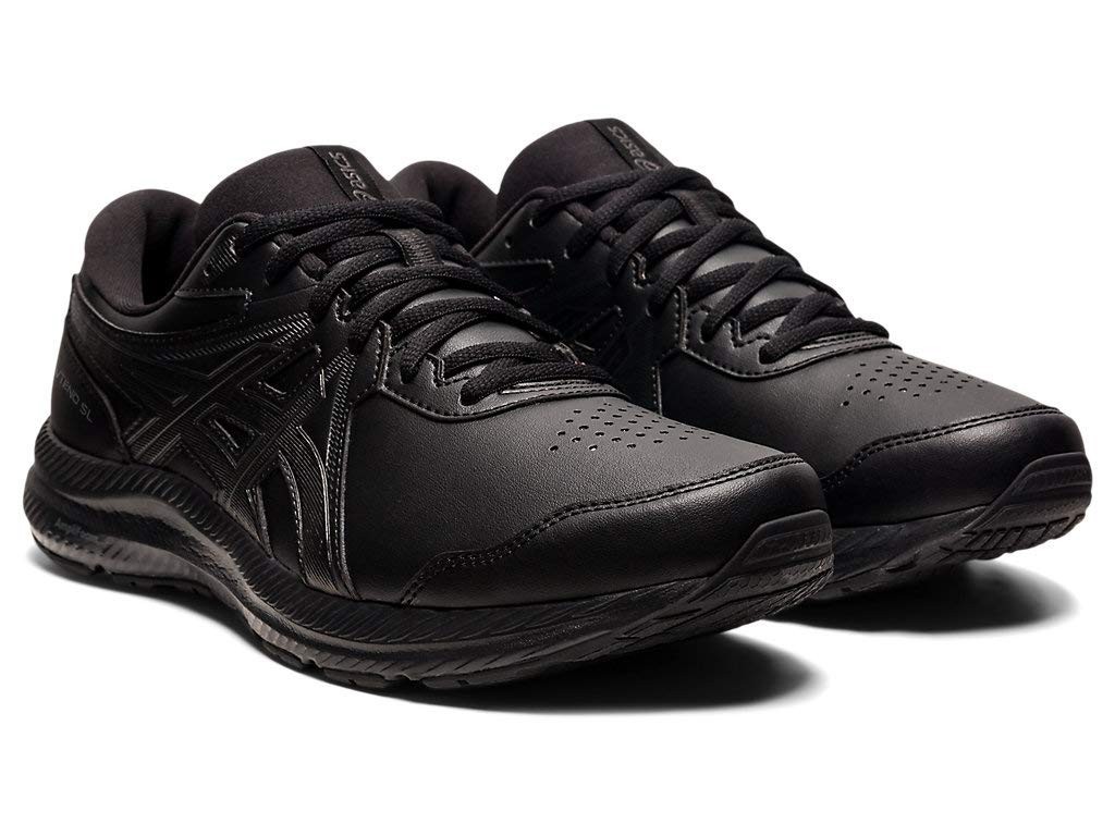 ASICS Men’s Gel-Contend SL Walking Shoes Black/Black Leather