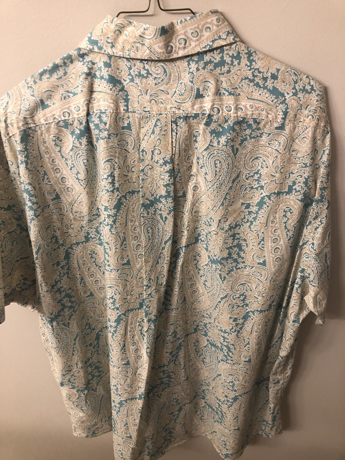 NWOT Daniel Cremieux Mens Classics Paisley Teal Beige Tan XXL 2XL Rare Shirt!