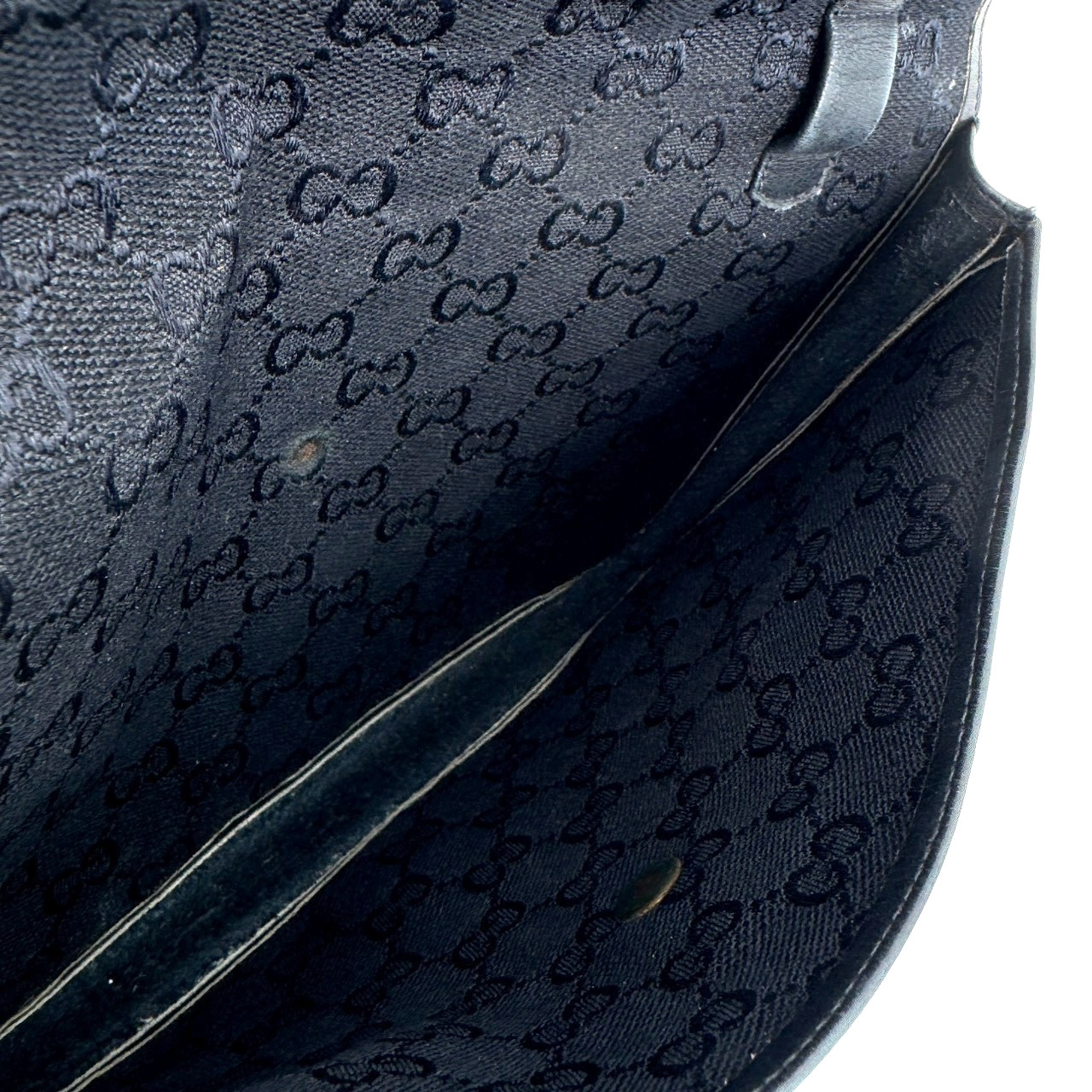 Vintage Gucci Sherry Line Clutch Bag Pouch Black Leather Authentic From Japan