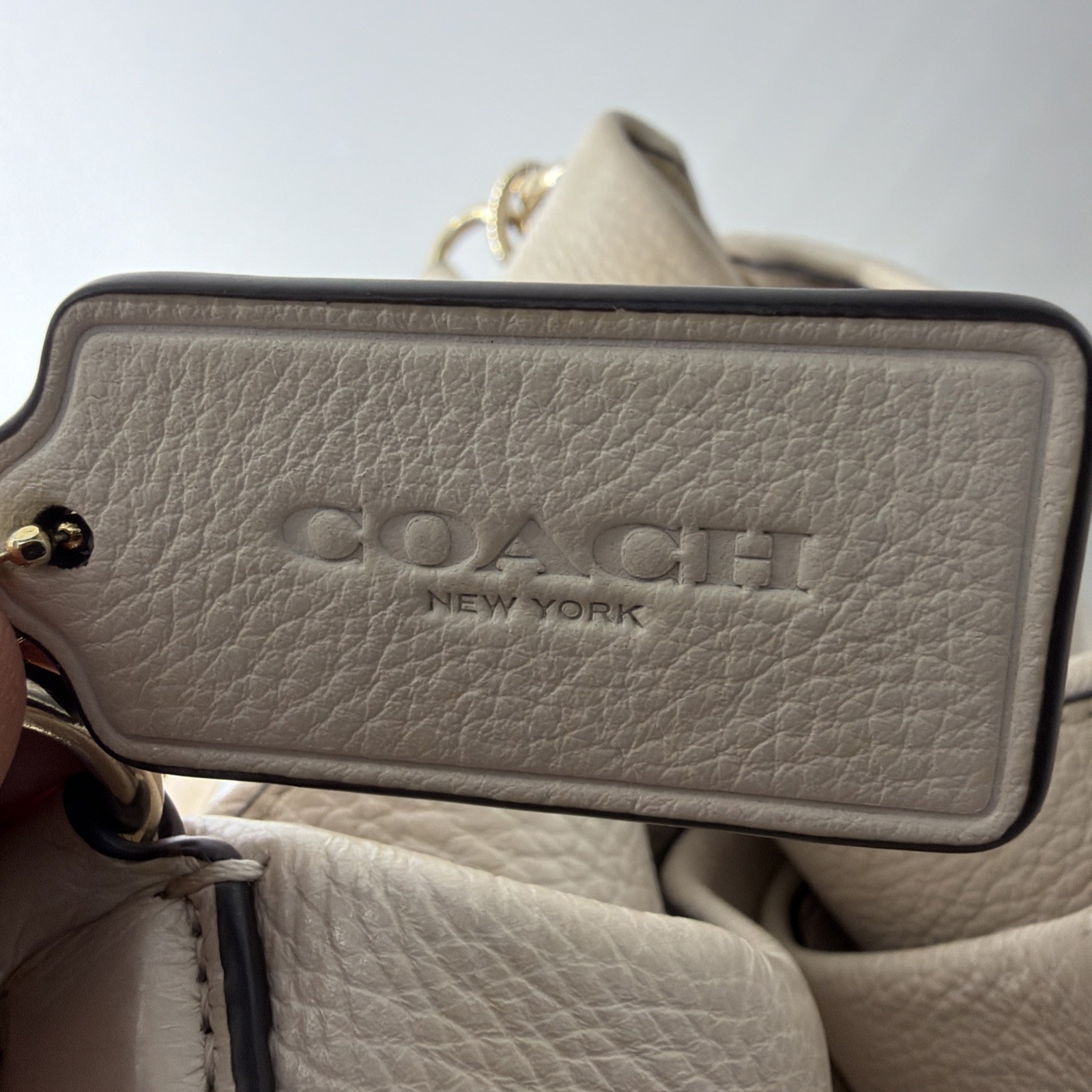 Coach Madison Phoebe Shoulder Bag Bone Pebbled Leather F35723 Compartments 3 Zip