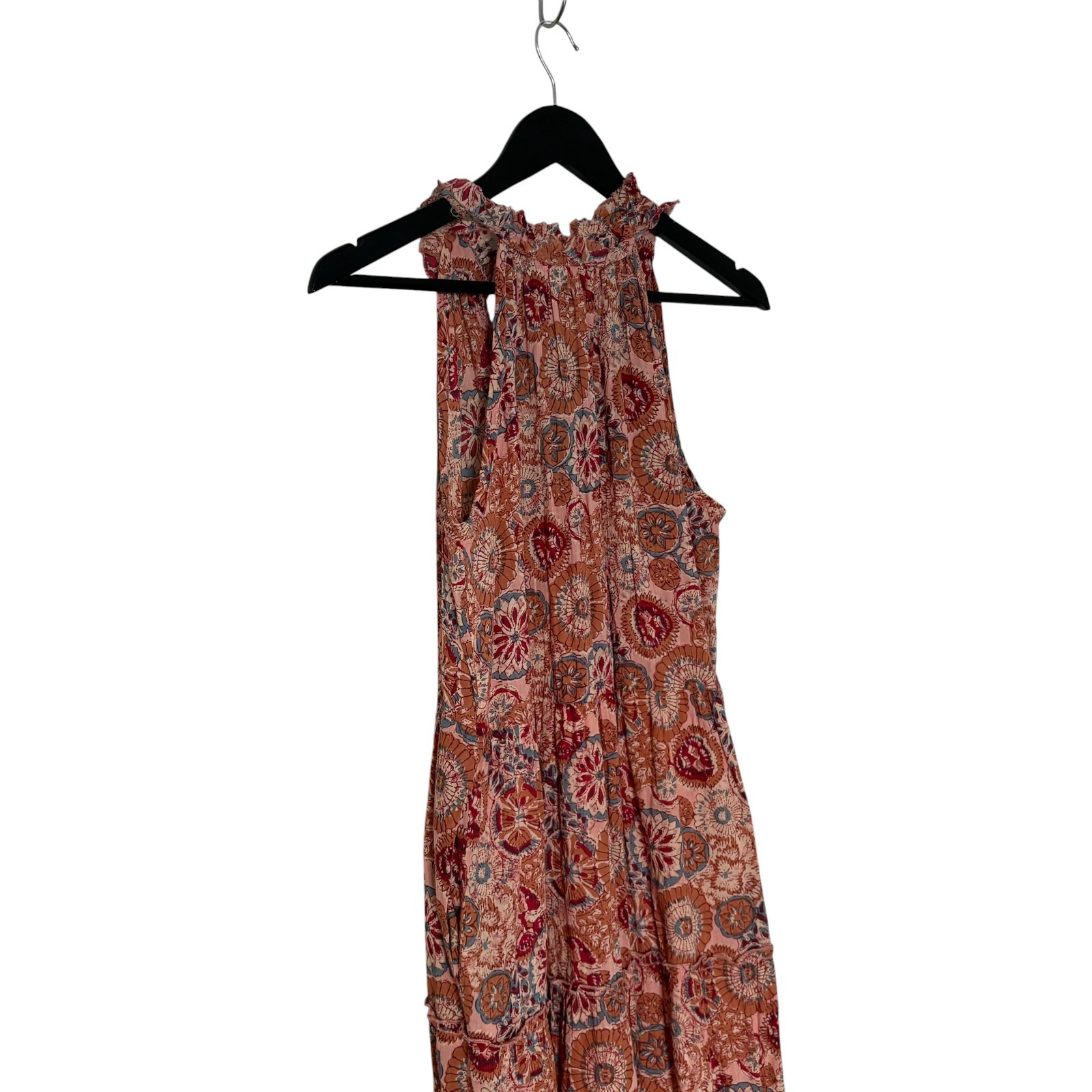 Maison Hotel Kaleidoscope Charlotte Maxi Tiered Boho Dress Size S Rust Petunia