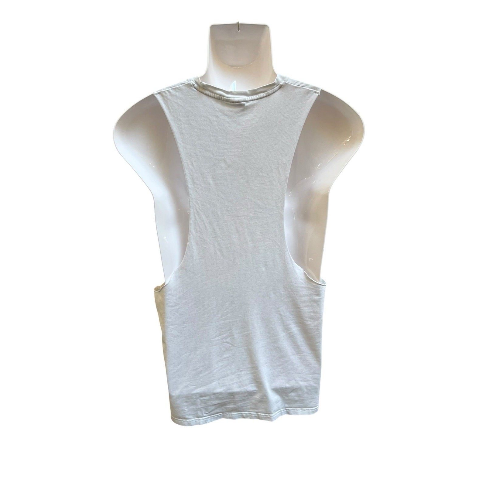 Gymshark Men’s Small White Stringer Tank Top Sleeveless Gym Workout Active EUC