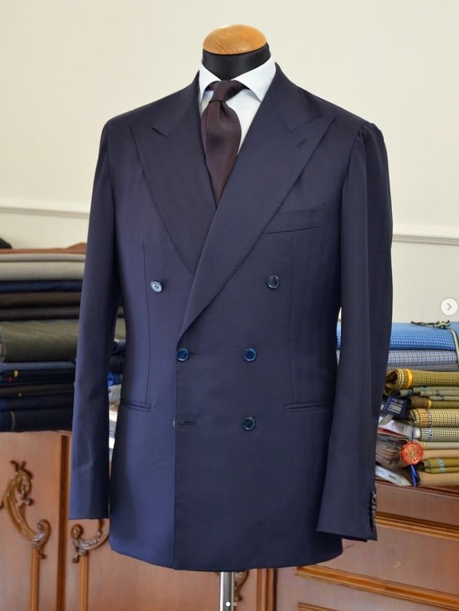 Double Breasted Navy 2Pcs Men’s Suits Regular Business Formal Tuxedos Jacket