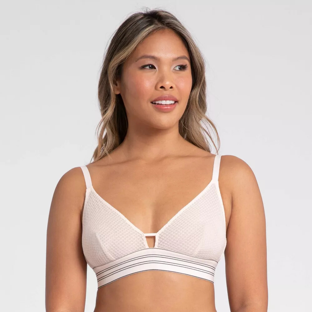 All You LIVELY Women’s Geo Lace Bralette No Wire Bra Soft Pink Choose Size