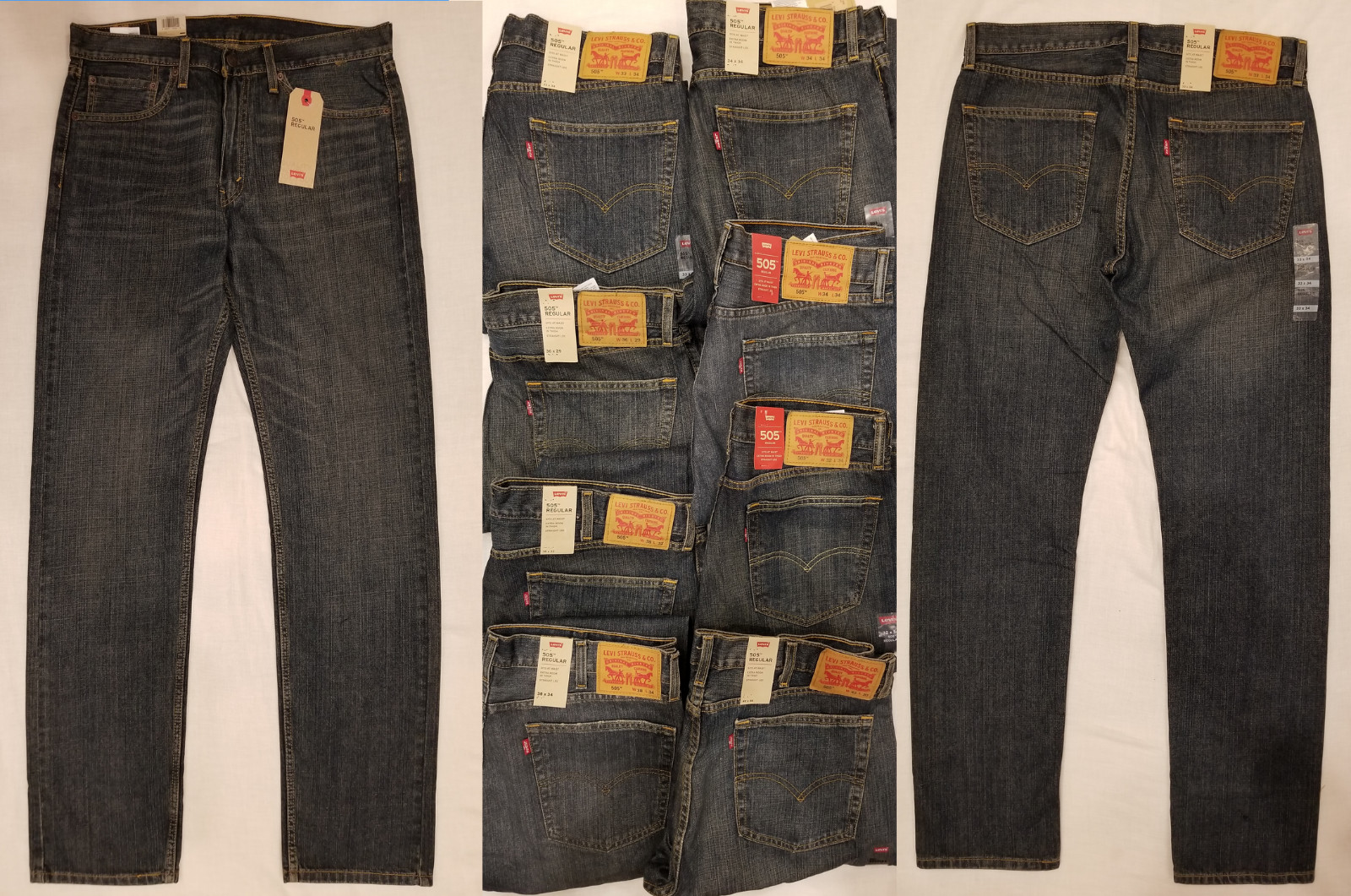 Levi’s 505 Men’s Regular Fit Jeans Range Size: 31,32,33,34,36,38,40 #005052765