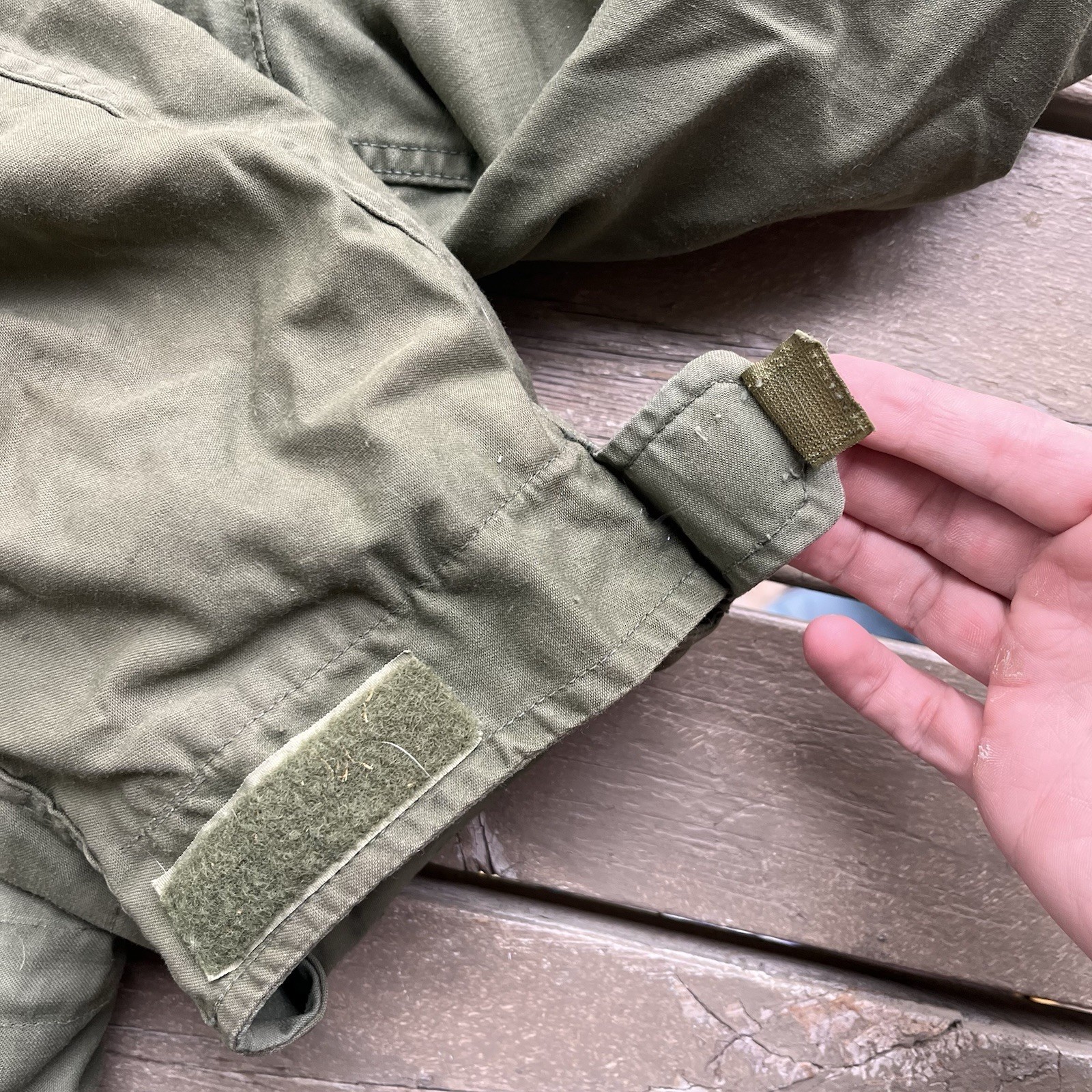 Vintage M-65 Field Jacket Olive Drab Green Military Utility Coat Medium