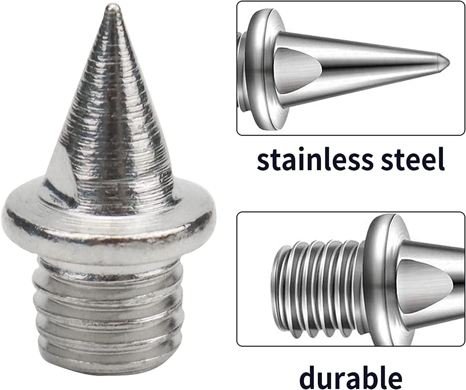 Track Spikes 1/4Inch for Men Shoes Stainless Steel Replacement with Wrench fo…
