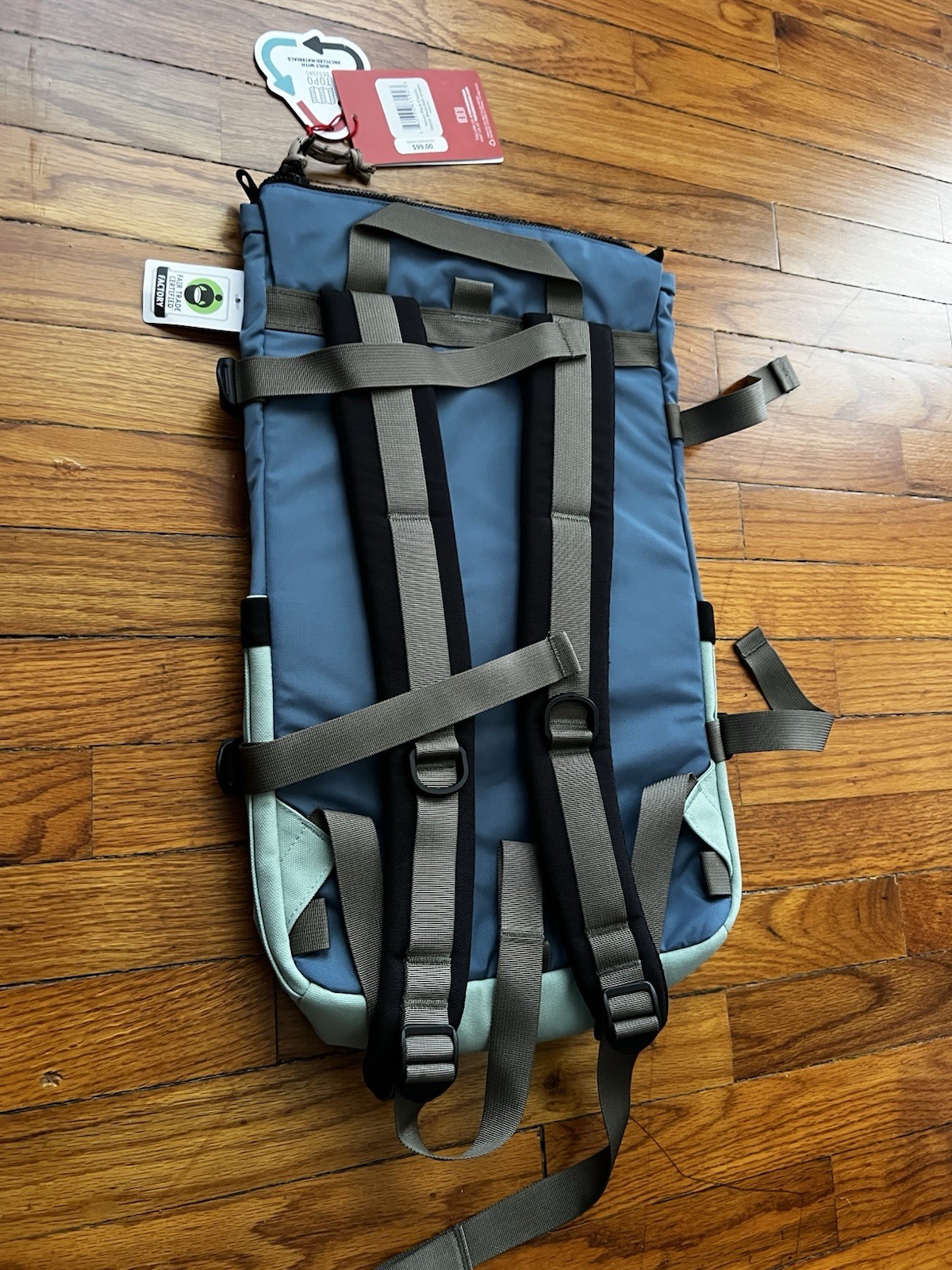 NWT Topo Designs Rover Pack Classic Backpack Stone Blue / Ash Green 20L