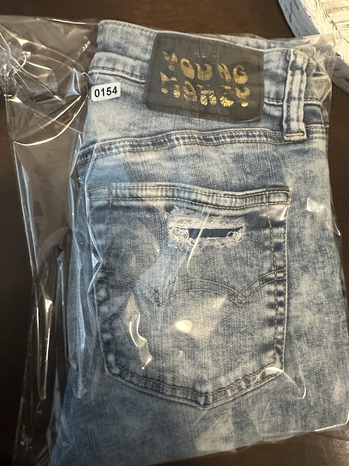 American Eagle Next Level Airflex Stacked Skinny Jeans Mens 26×28 Distressed Y2K