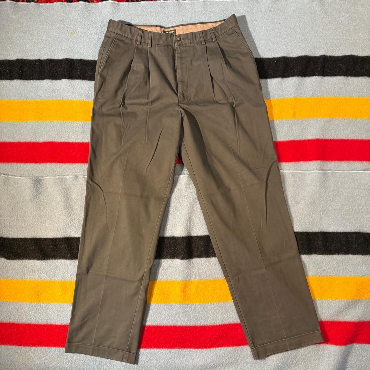 Vintage September 1998 Dockers Pleated Cuffed Chinos | Olive Green | W37 L33.5