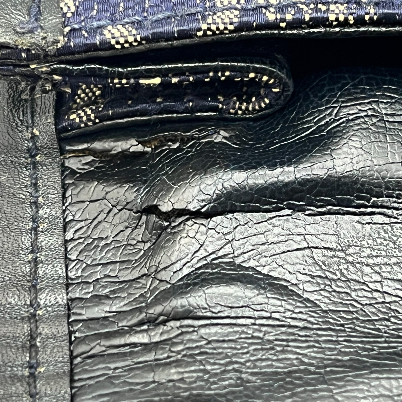 Celine Clutch Bag C Macadam Canvas Carriage Pattern Navy from JAPAN