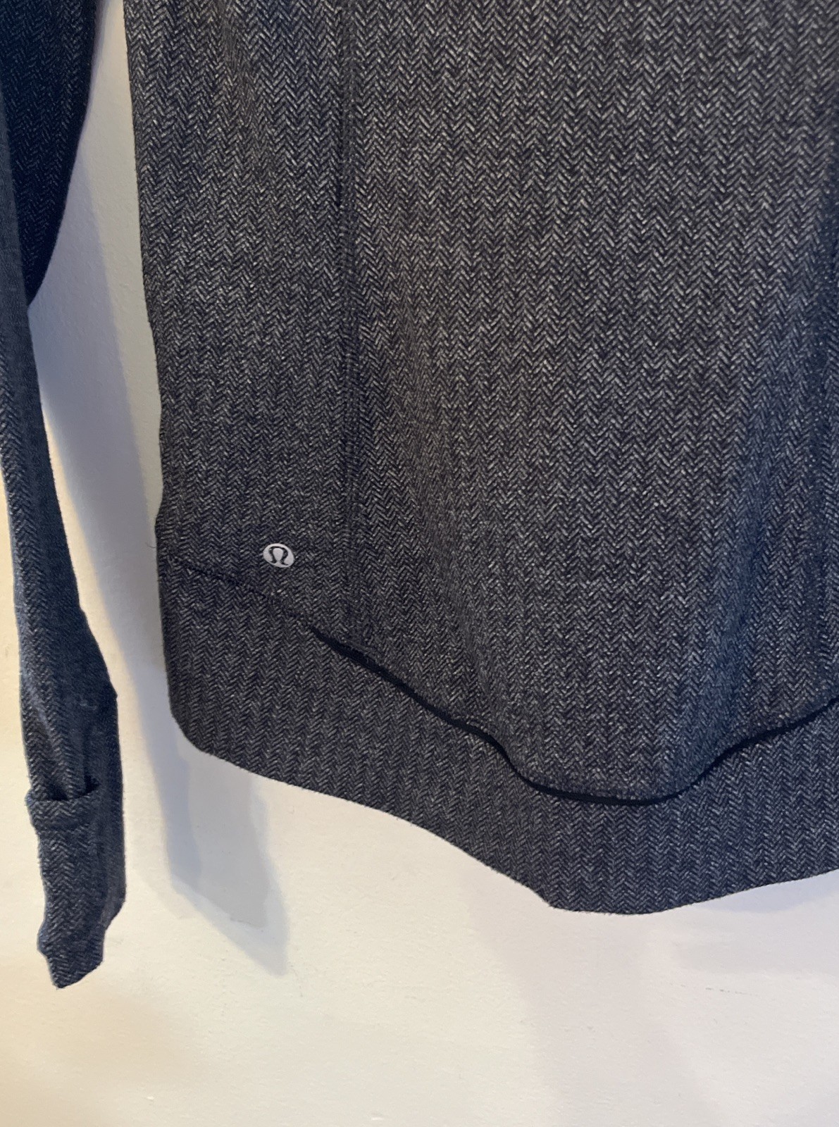 Lululemon READY OR SNOT Pullover 1/4 Zip Black / White Herringbone Jacket Sz 6