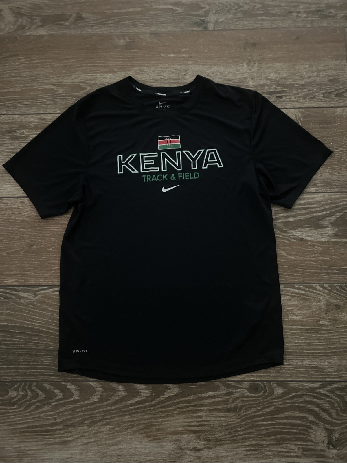 Nike Elite Team Issued Kenya Track & Field Black Shirt 480907-010 Men’s Size S