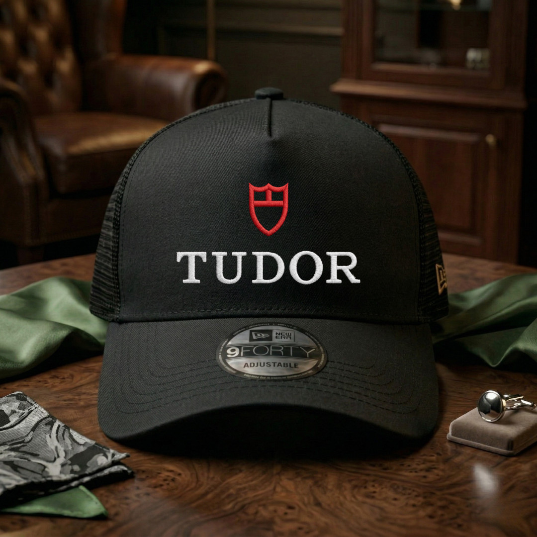 Tudor Watch Enthusiast Embroidered Trucker Hat Black Mesh Adjustable Cap