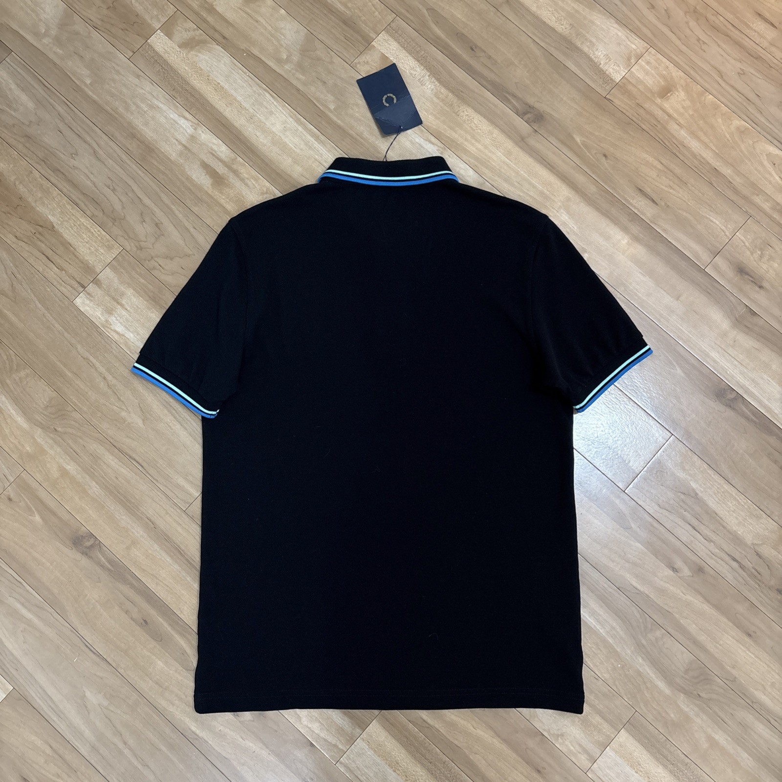 Fred Perry Twin Tipped Polo Shirt Mens Medium Black Blue M3600 Mod 60s Ska BNWT