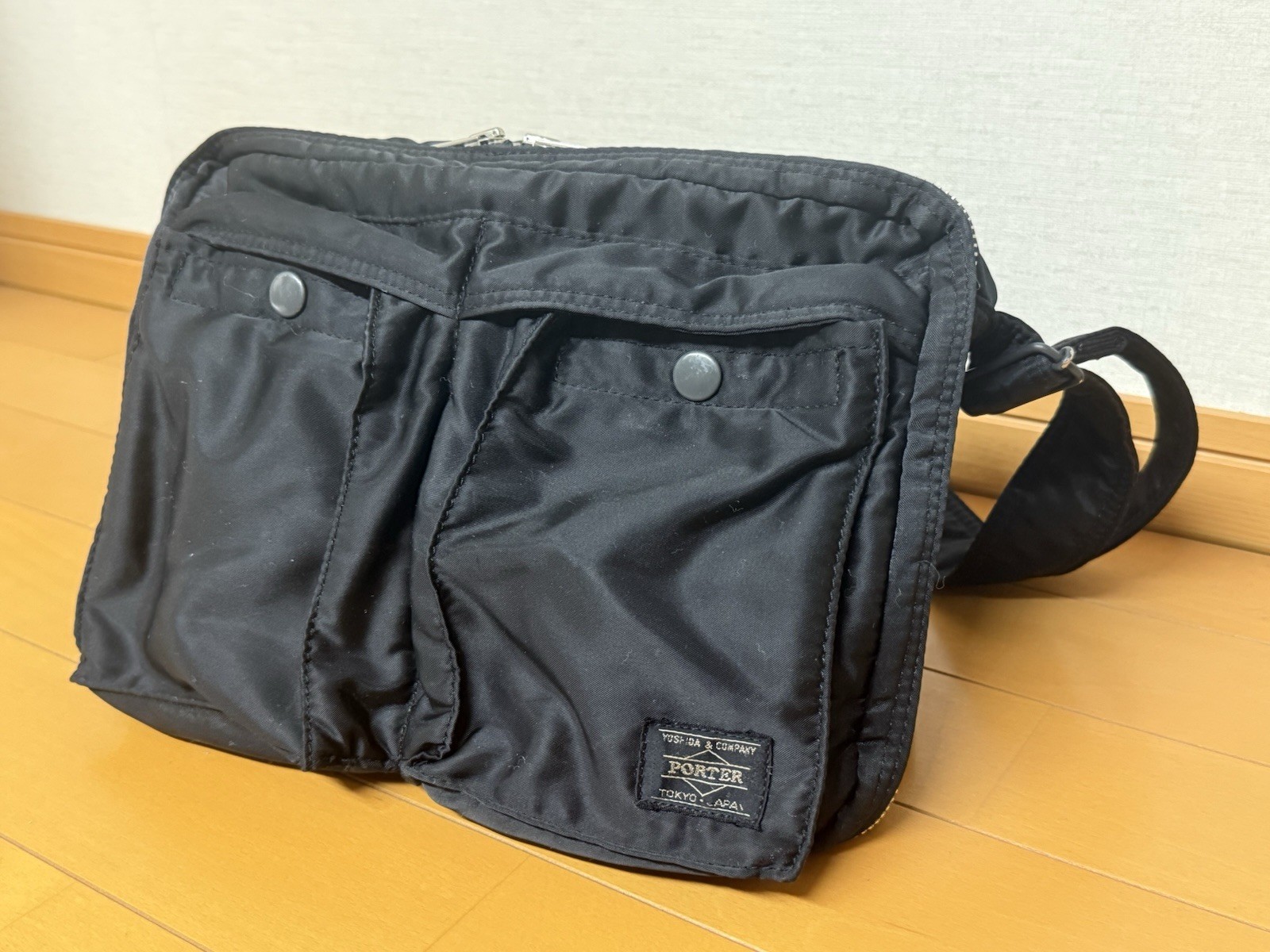 PORTER Yoshida Tanker Shoulder Bag Black Nylon Crossbody Japan Authentic Used