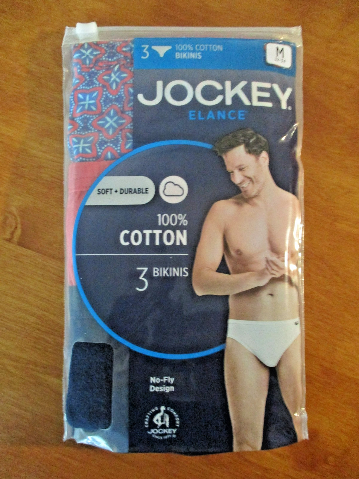 3 PAIR MENS JOCKEY ELANCE BIKINIS size M 32 – 34 UNDERWEAR no fly design