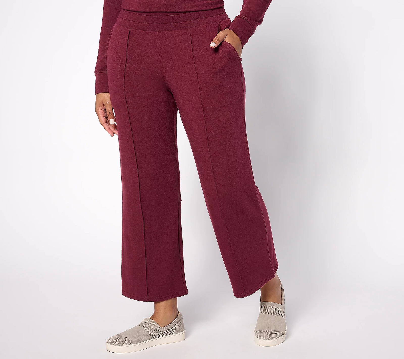 Studio Park x Leah Williams Regular French Terry Lounge Pants Cabernet XL New