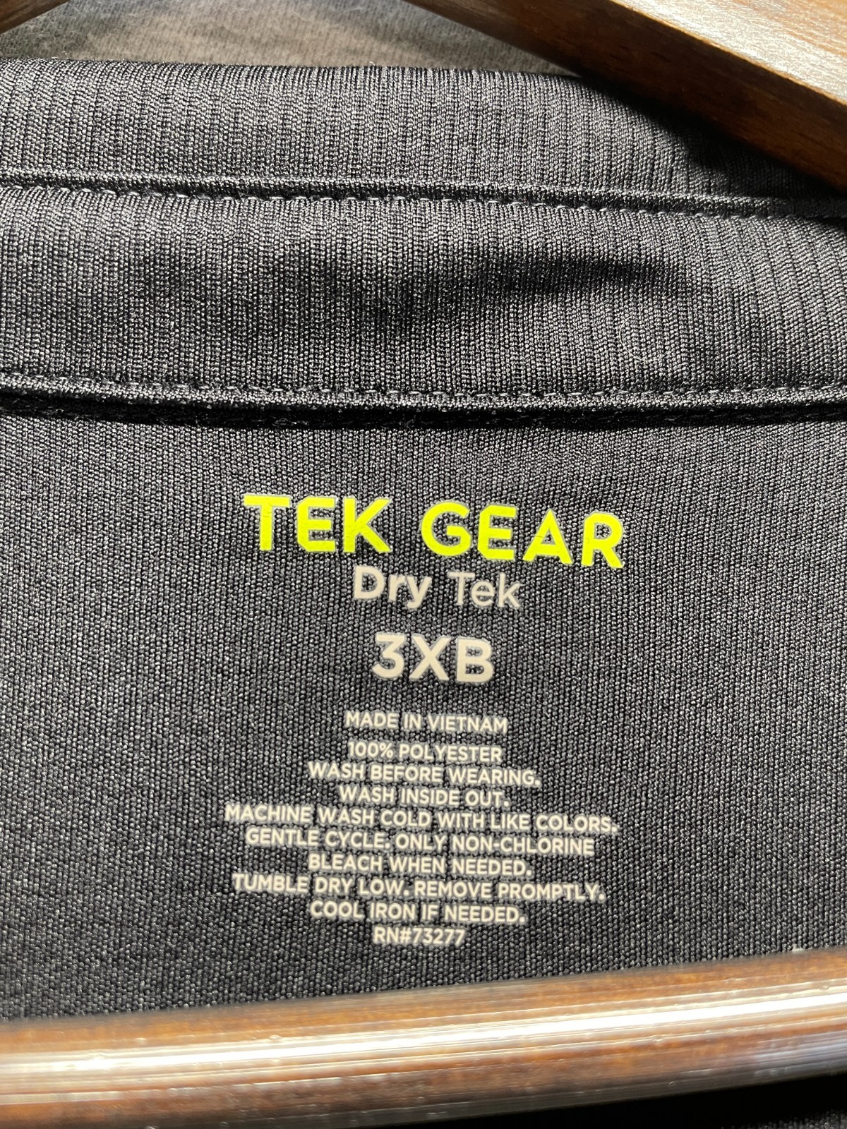 Tek Gear DryTek Performance Polo Shirt Mens 3XB Black 3 Button Placket Tennis