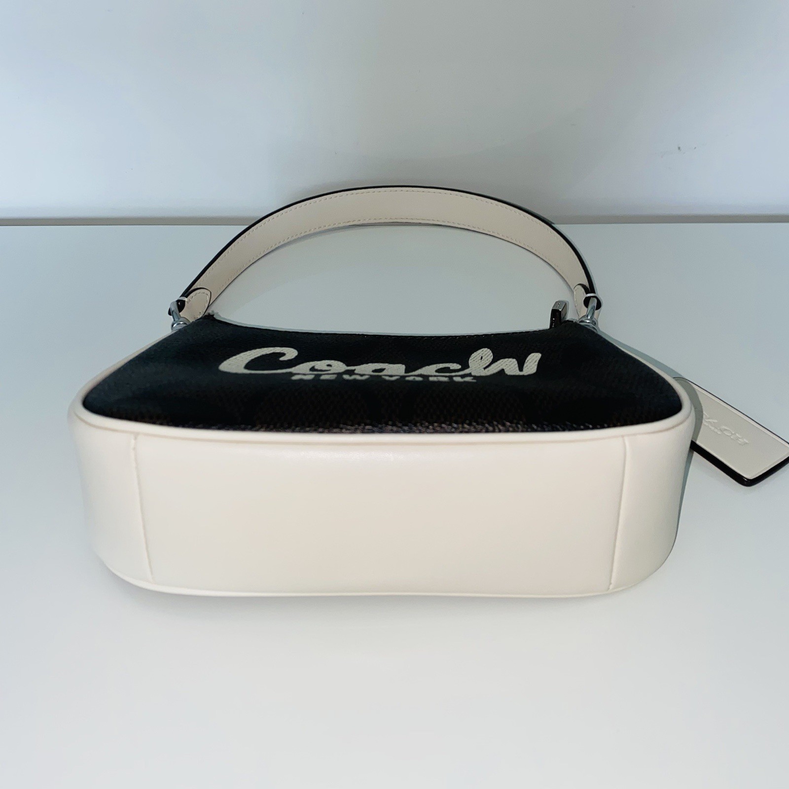 Coach Teri Mini Crossbody Leather Bag, Signature Canvas Coach Graphic, Worn Once