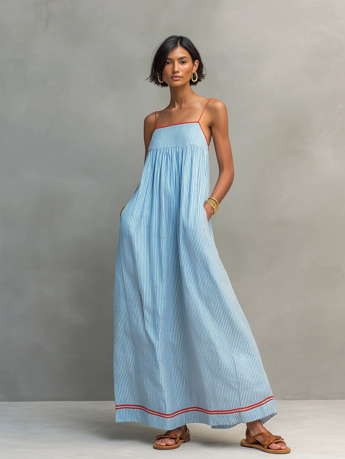 2026 Summer Fashion Casual Strapless and Sleeveless Women’s Long Skirt