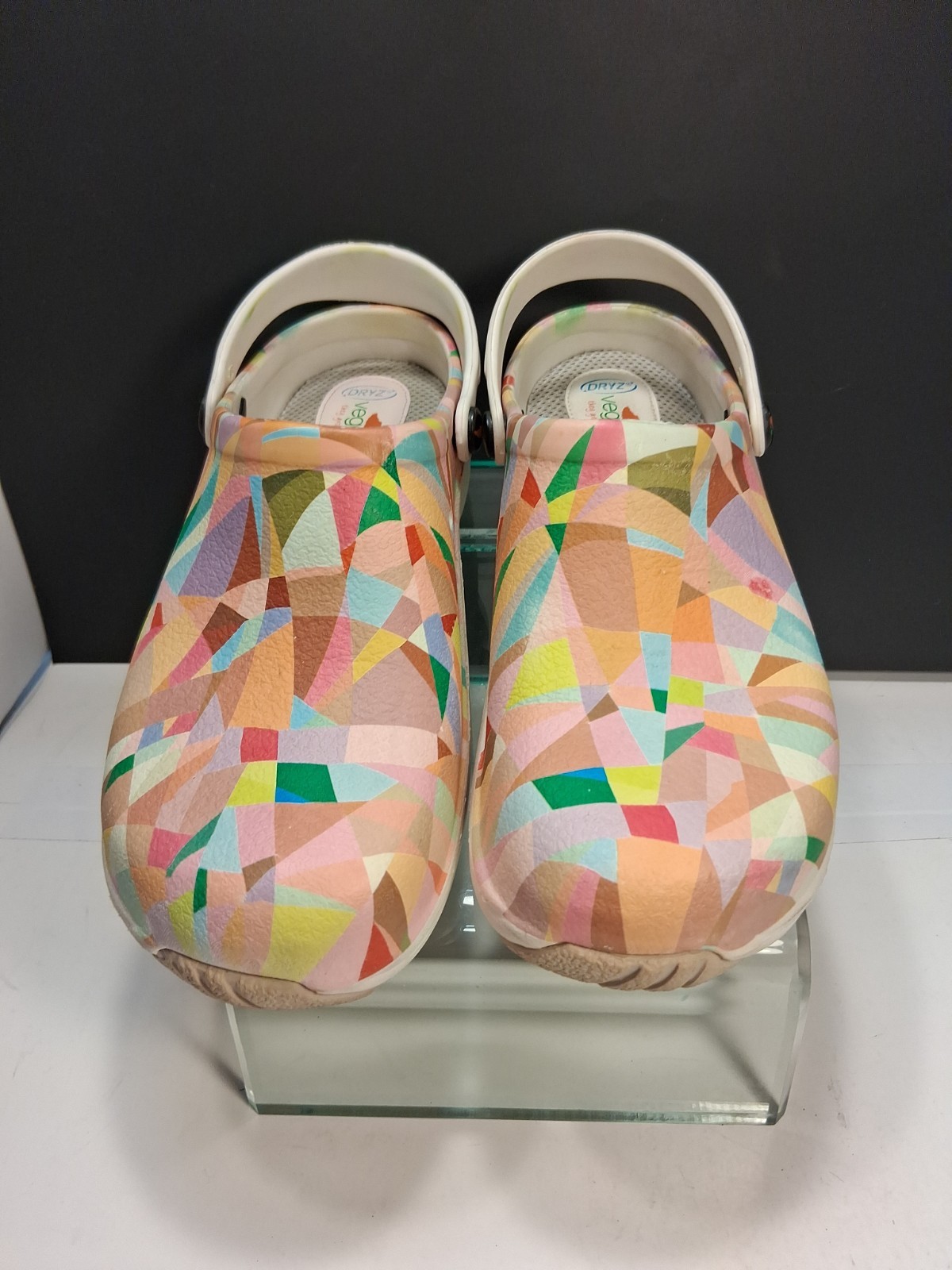“Veggies” Croc Alternative Multi-color Padded Removable Insole Clogs Size 9