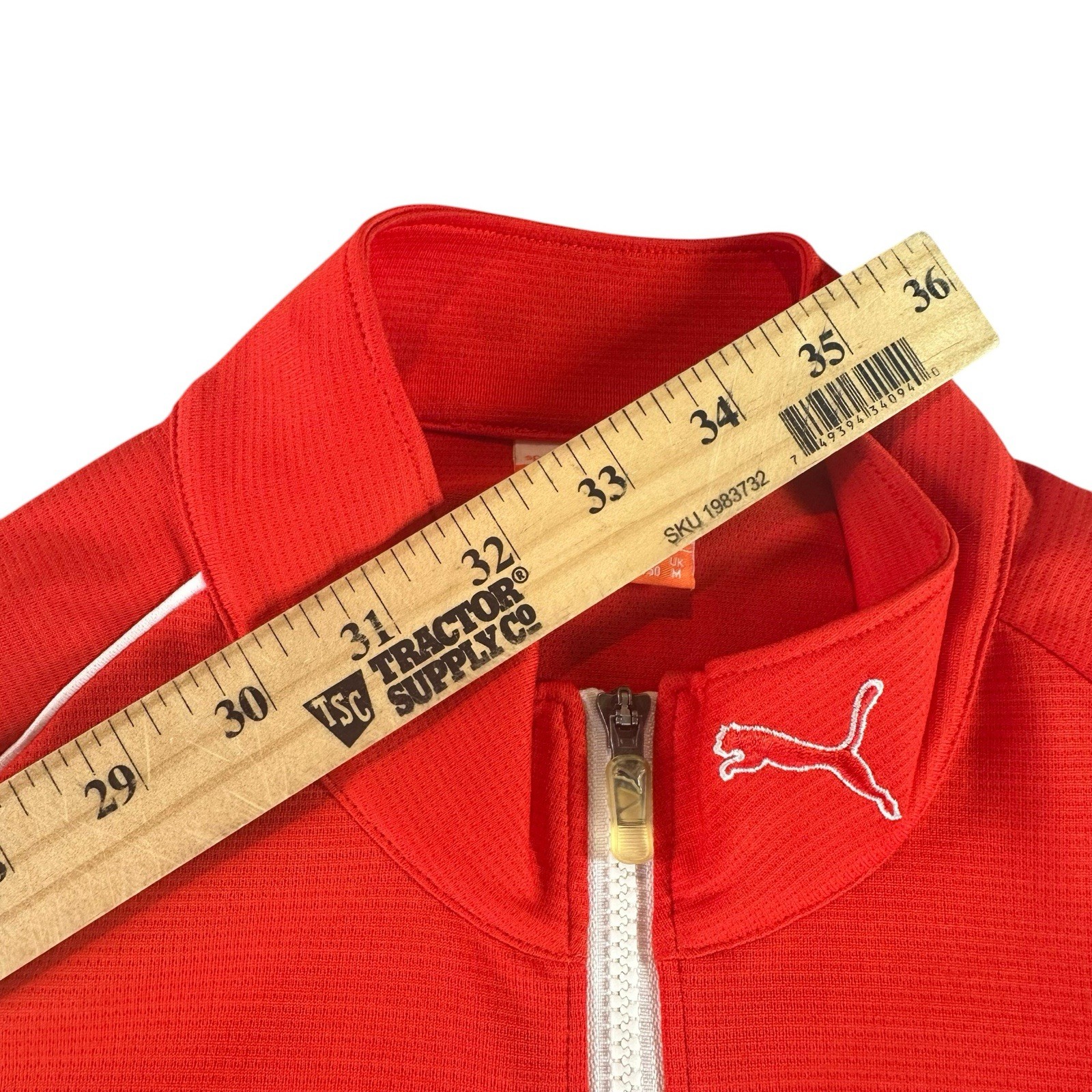 Men’s Small – Puma Cobra Golf Quarter Zip 1/4 Long Sleeve Pullover Punch Red