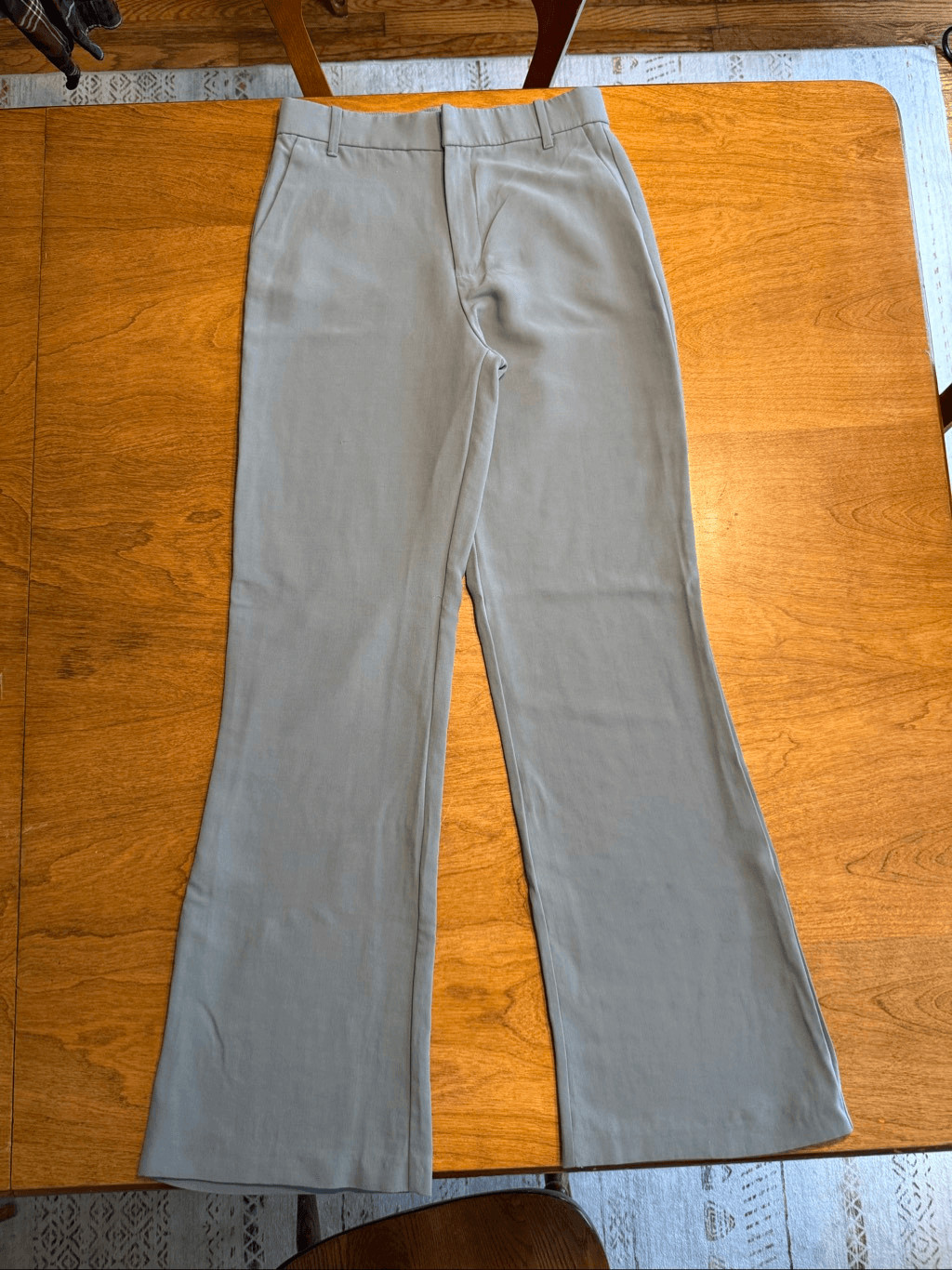 Zara Women’s High Rise Flat Front Bootcut Flare Trouser Pants Slate Gray Small