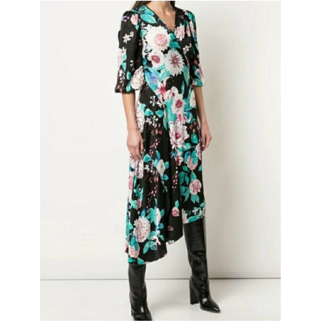 Diane von furstenburg DVF Audrina wrap dress in lilac black size XL