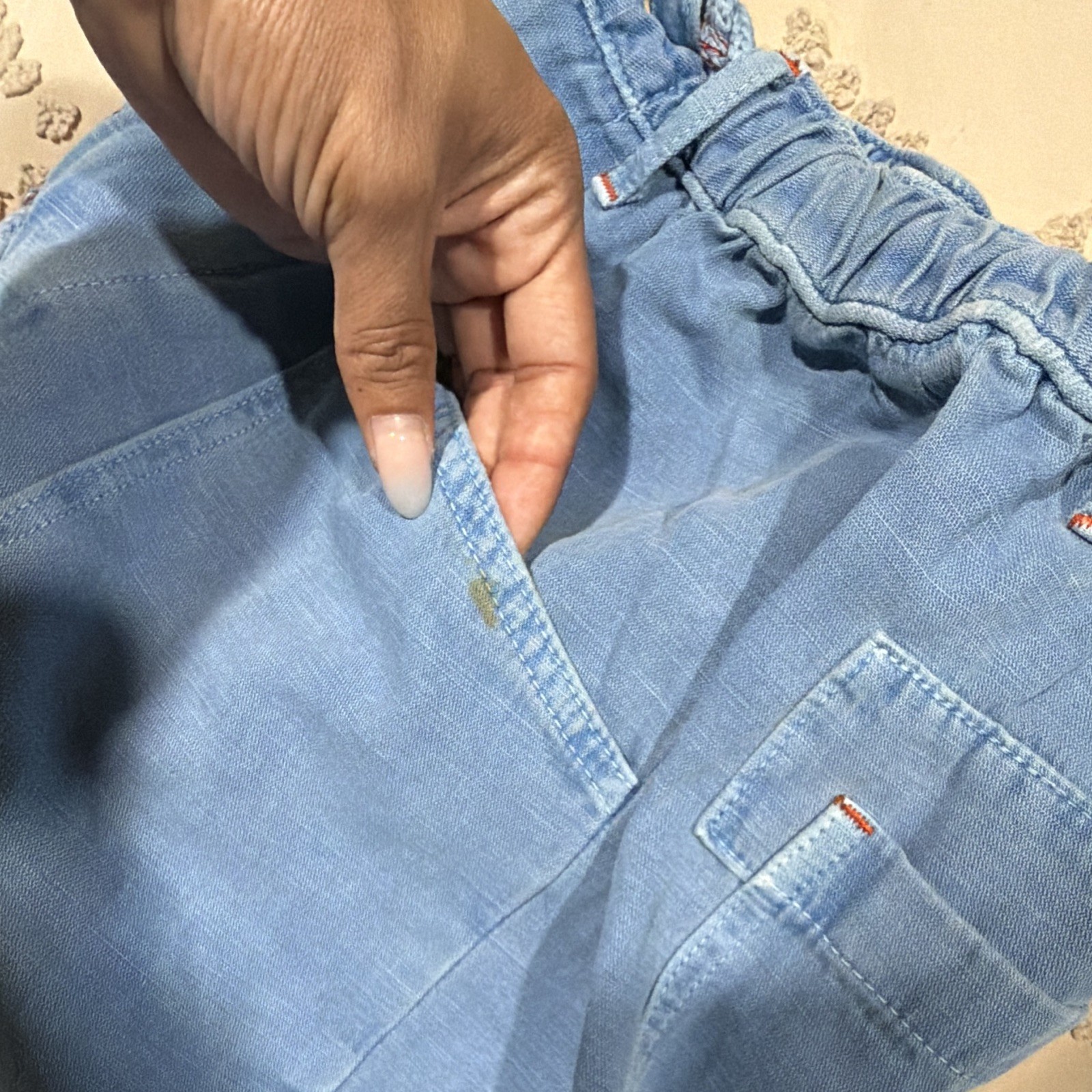 Dr. Collector Women’s Blue Cotton Linen Jogger Pants Pockets Drawstring S