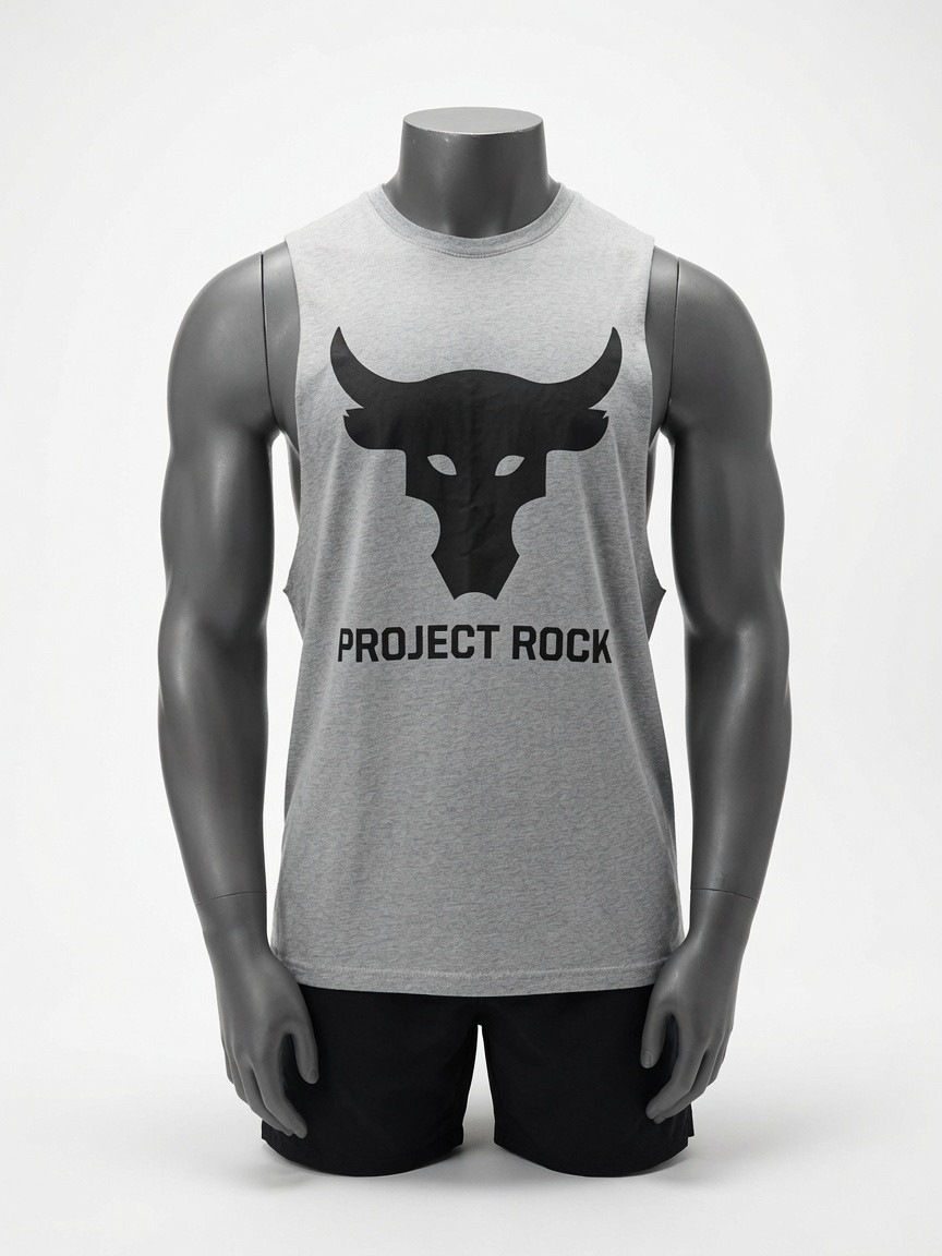 Under Armour Project Rock Brahma Bull Men Tank Top 1373787-035 Gym Workout