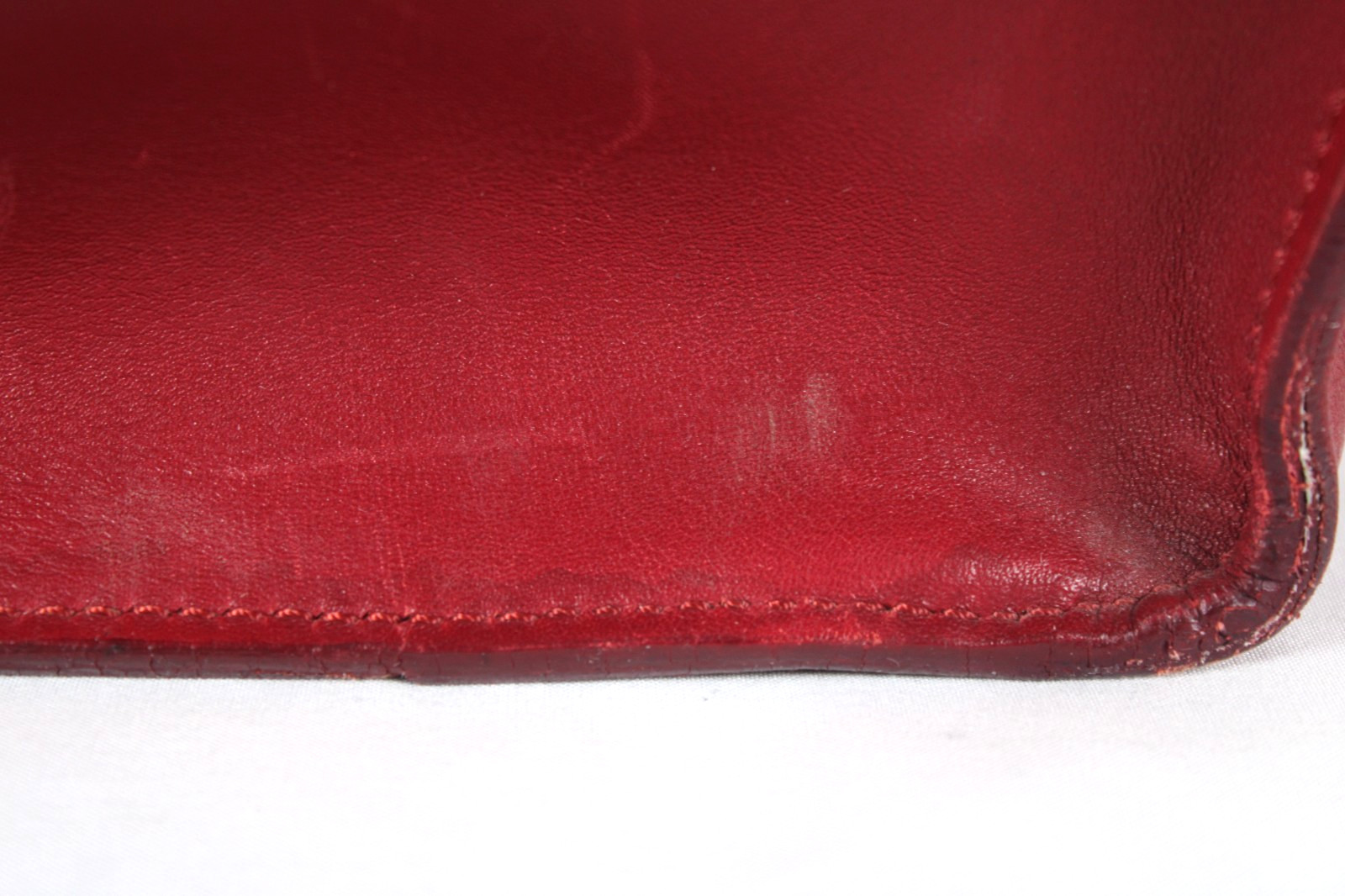CELINE Carmine Red Leather Zip-Top MINI LUGGAGE Large Tote Bag