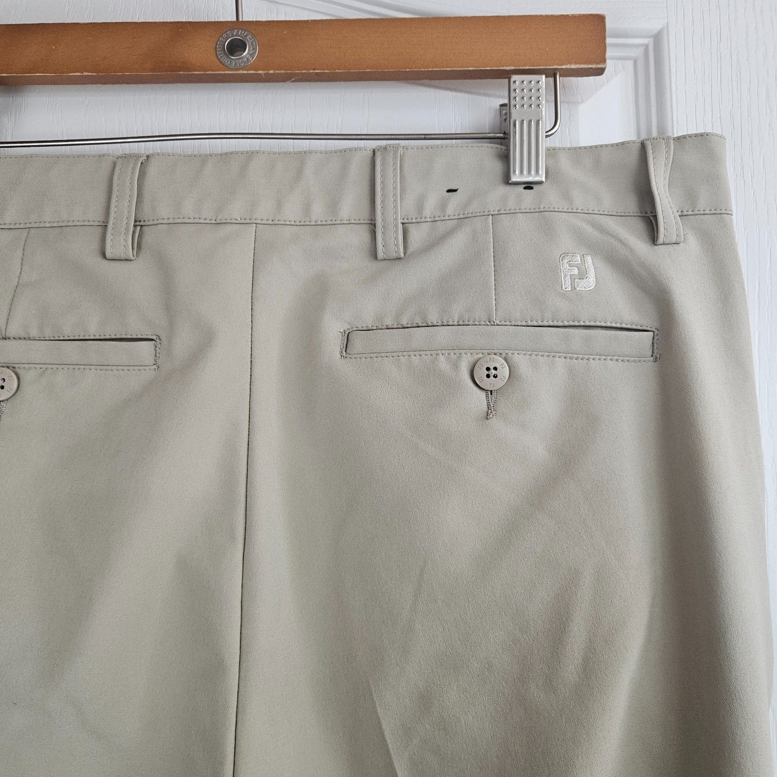 Foot Joy 34X31 Golf Pants Khaki Stretch Technical Tan Straight Leg