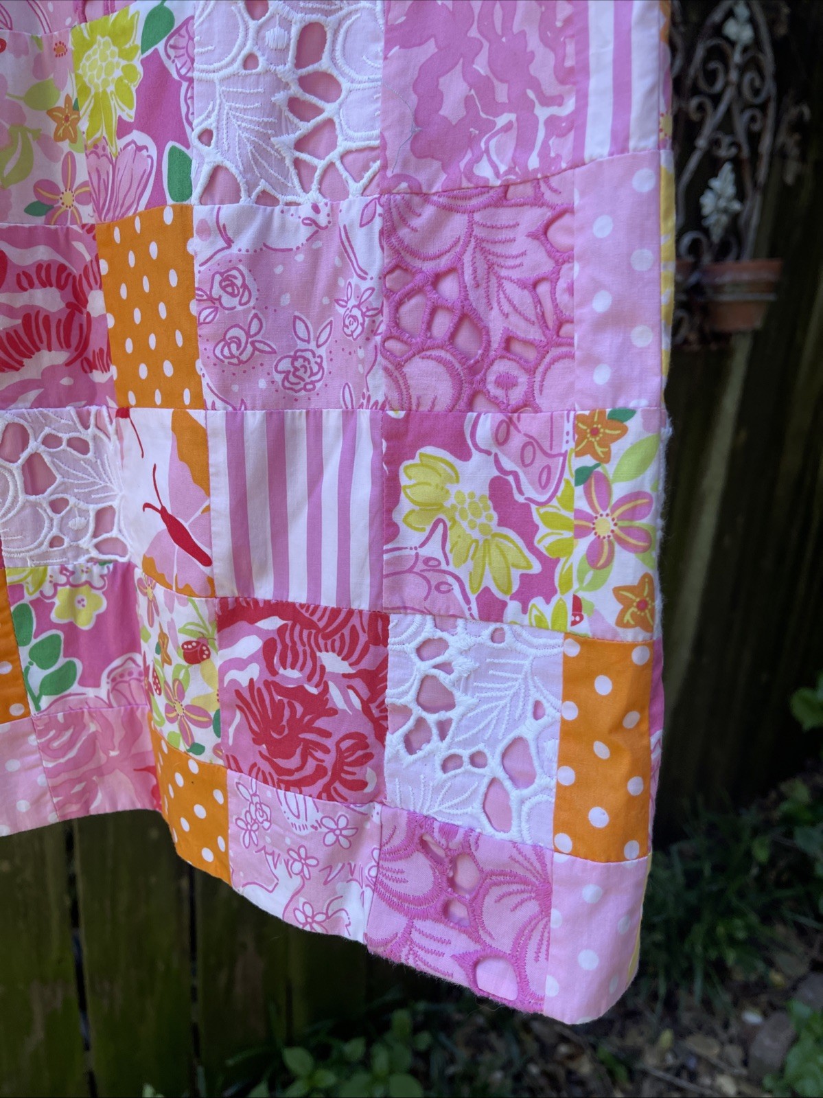 Lilly Pulitzer Bowen Sz 8 Pink Patchwork Mini Strapless Sundress Corset Lined