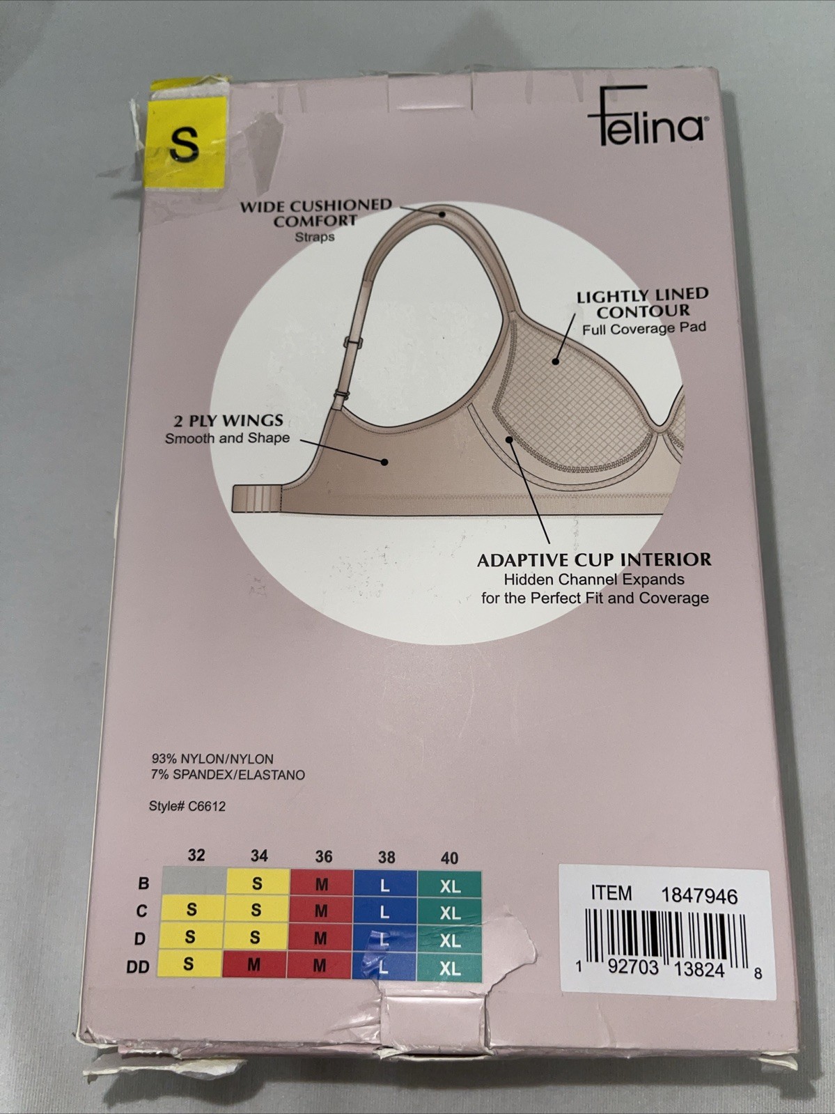 Felina Women’s 2-Pack Adaptive Cup Wire Free Bra, Black/Beige, Size S
